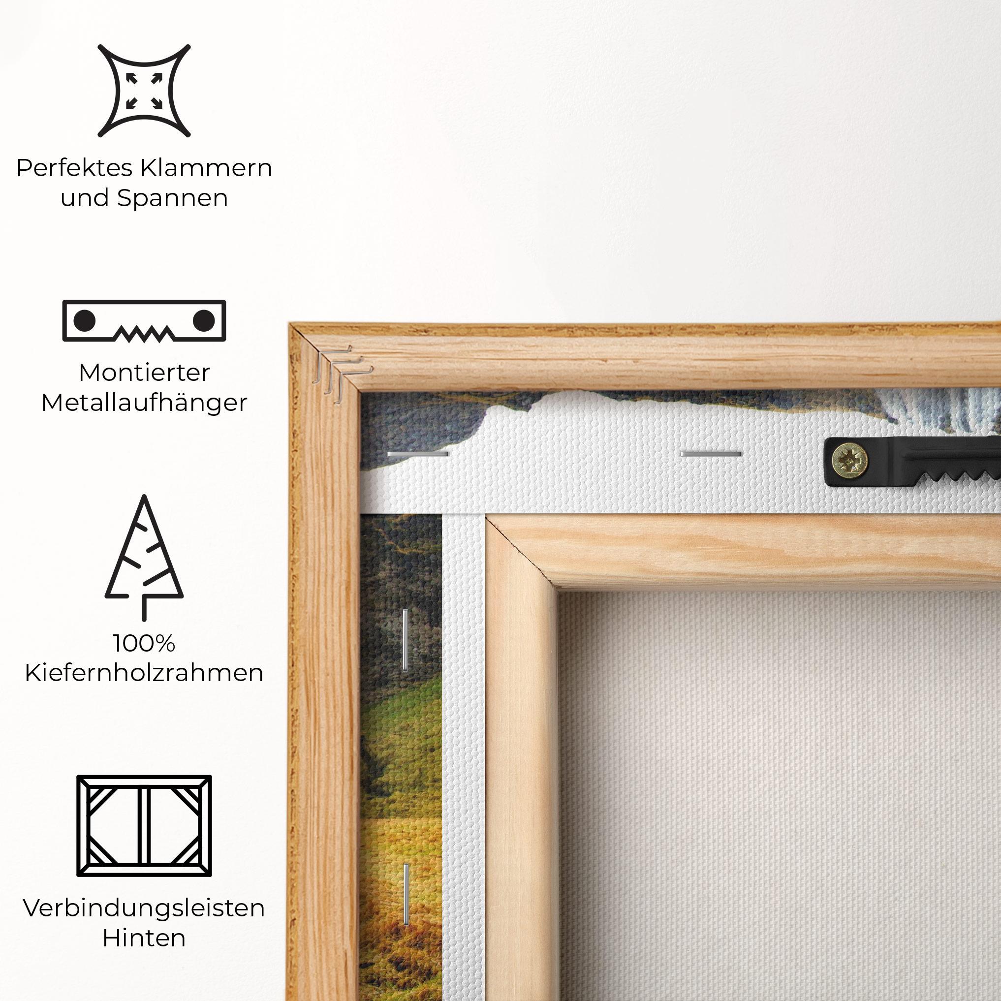 Leinwandbild Yellow Grass Waterfall mockup 5