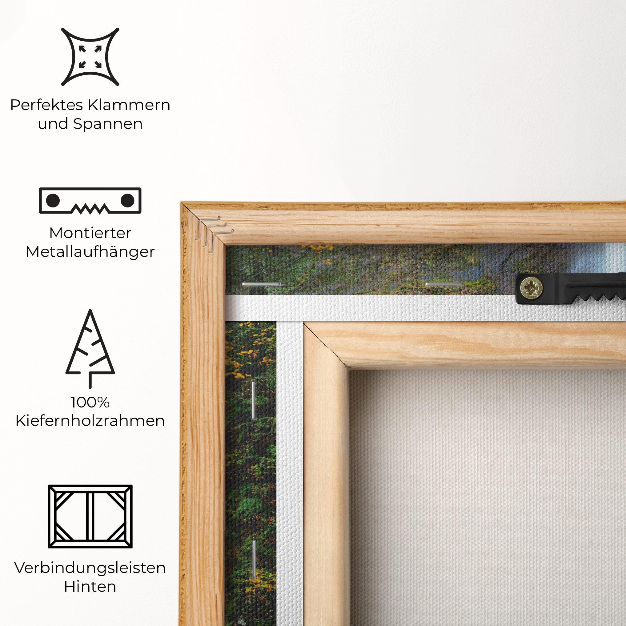 Leinwandbild Yellow Leaves Bridge mockup 5