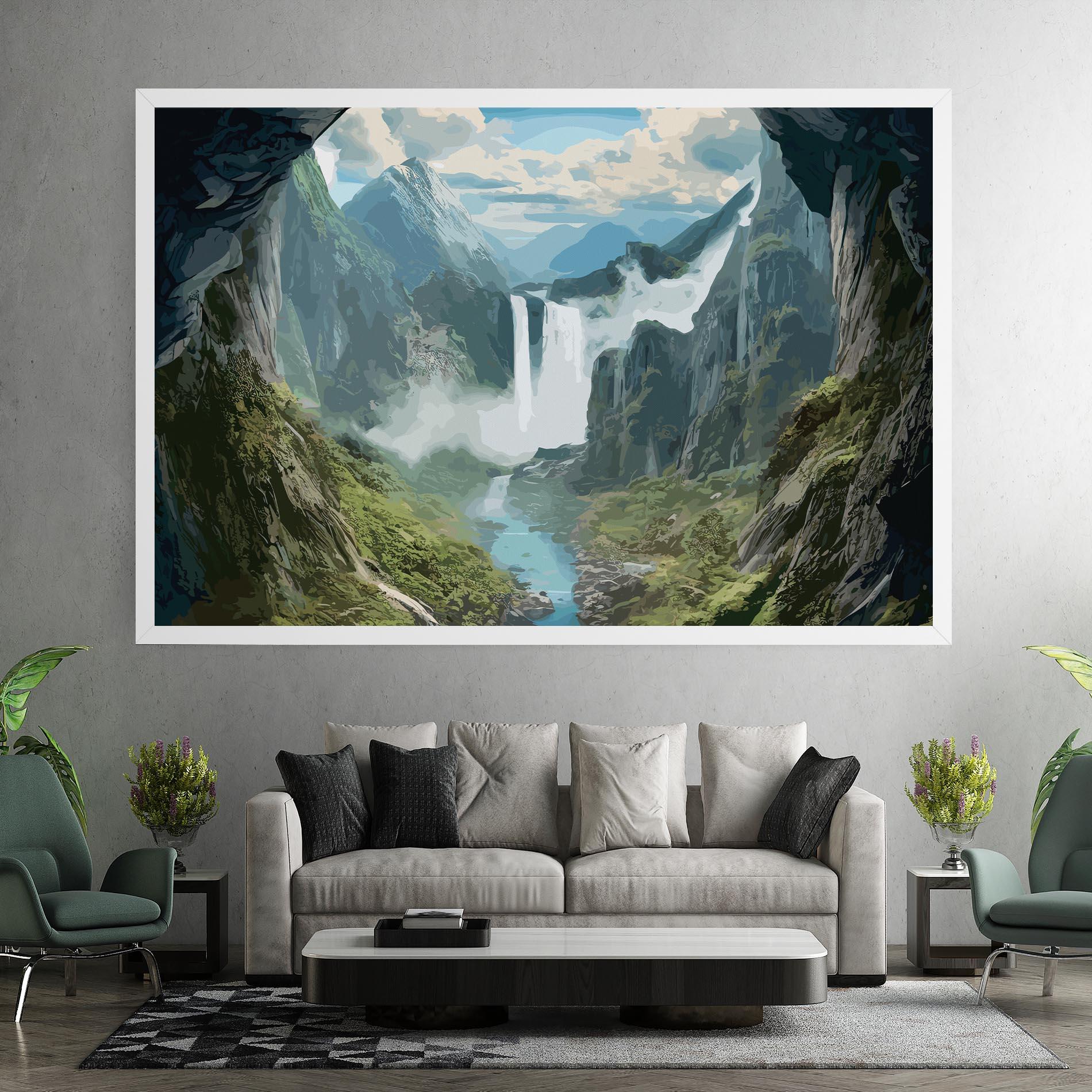 Leinwandbild Amazing Waterfall mockup 7