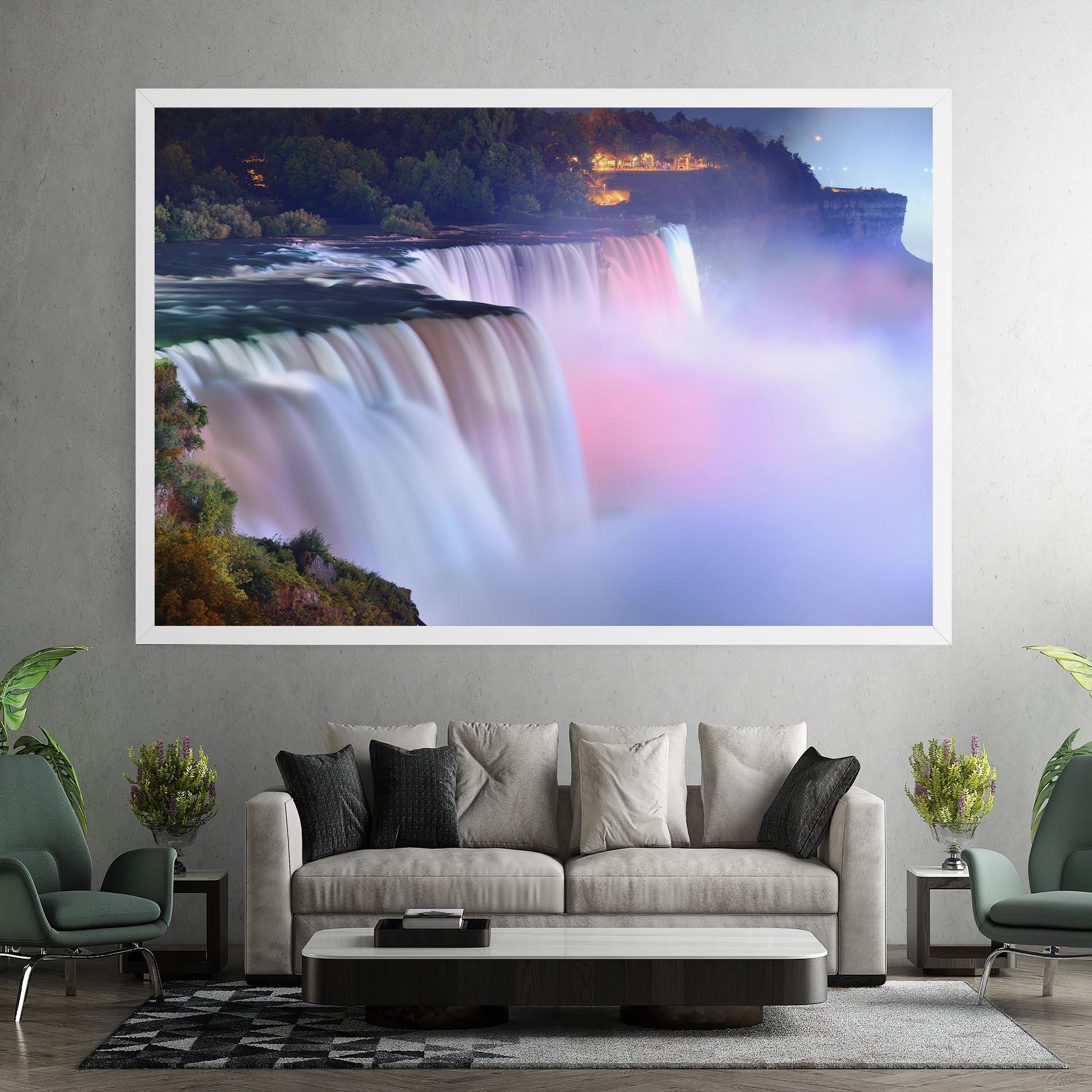 Leinwandbild Dreamy Purple Waterfall mockup 7