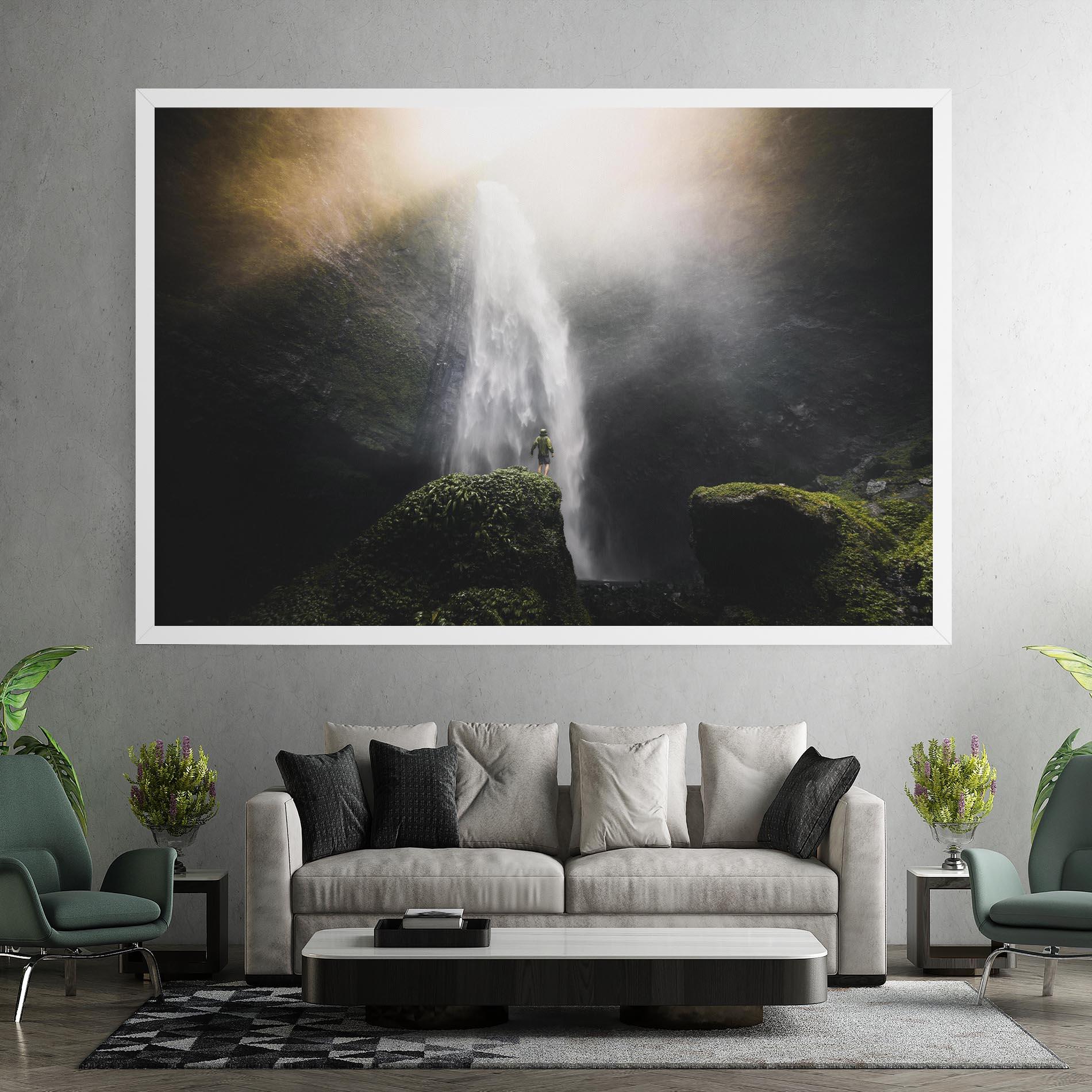 Leinwandbild Green Man Waterfall mockup 7