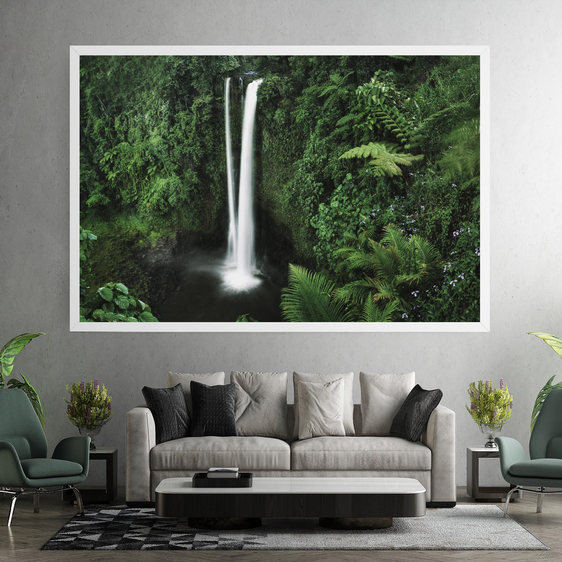 Leinwandbild Green Nature Waterfall mockup 7