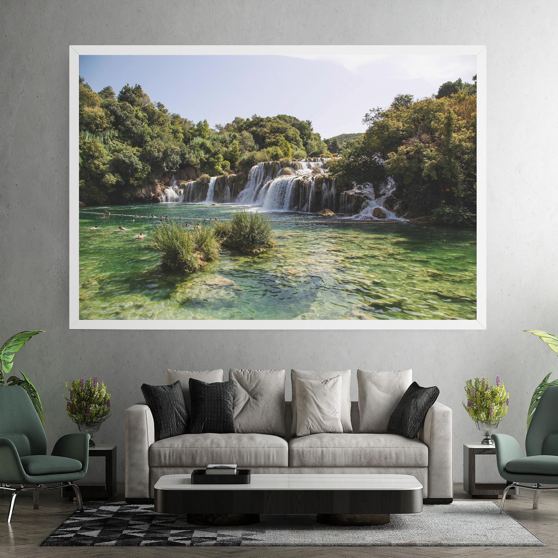 Leinwandbild Green Waterfall mockup 7