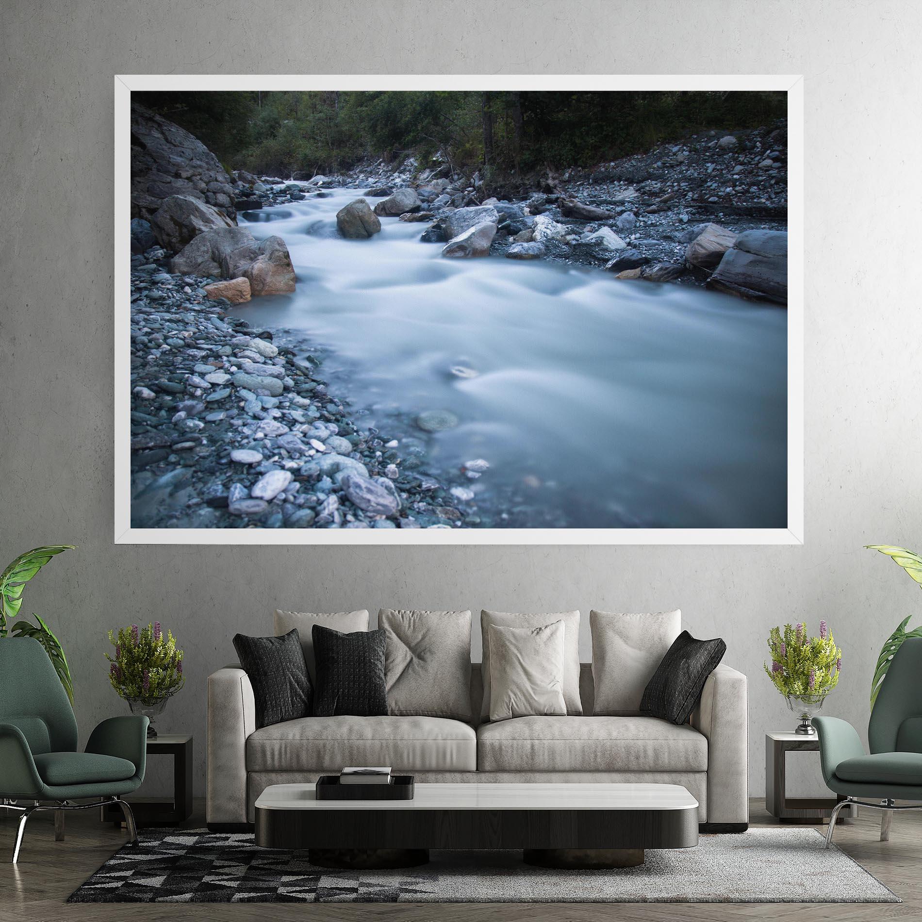 Leinwandbild Grey Water Falling mockup 7