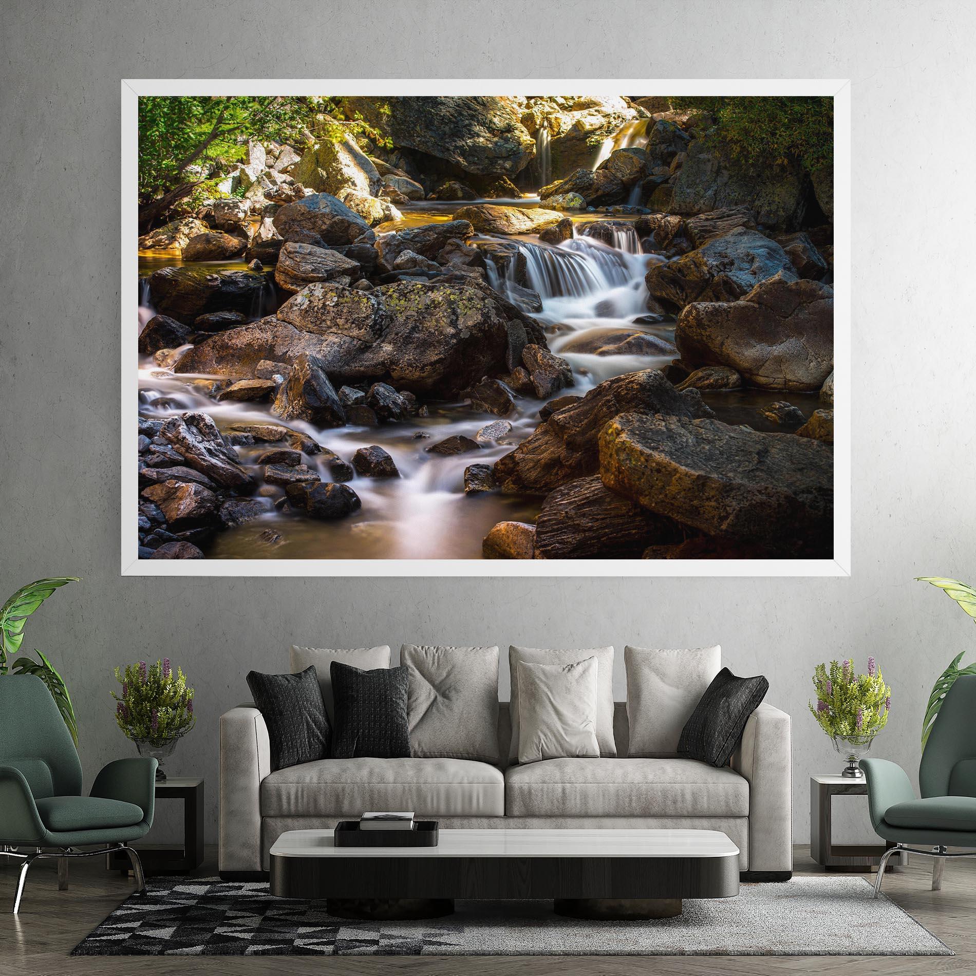 Leinwandbild Nature Rocks Waterfall mockup 7