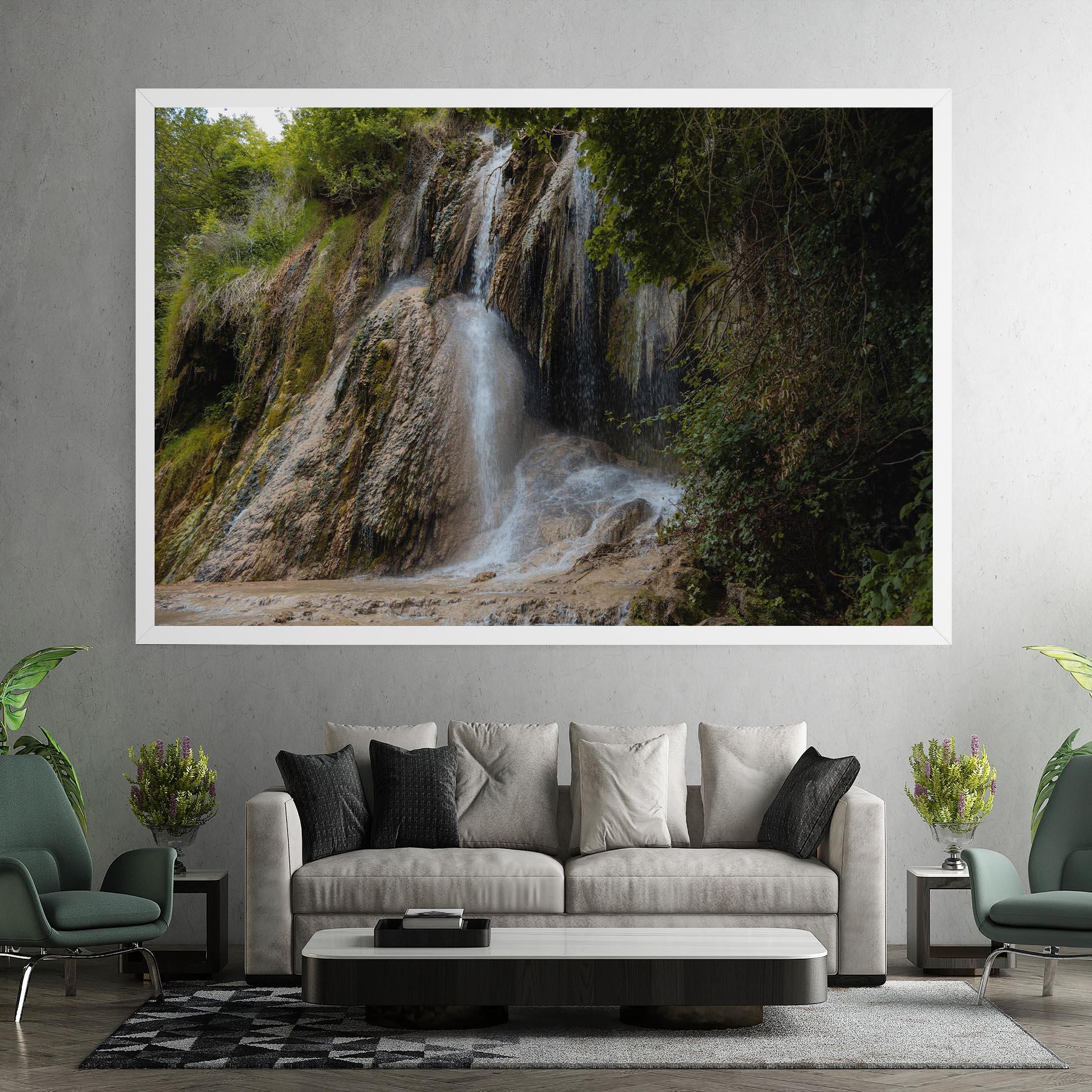 Leinwandbild Pretty Waterfall Forest mockup 7