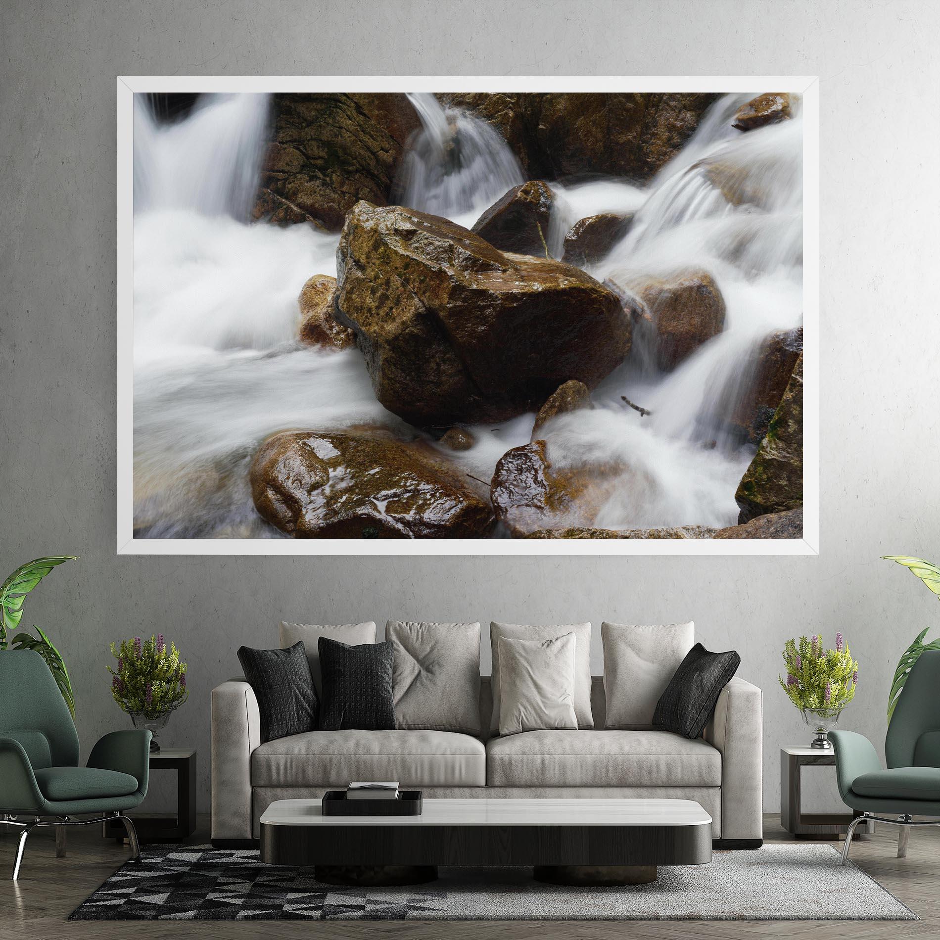 Leinwandbild Shiny Rocks Waterfall mockup 7