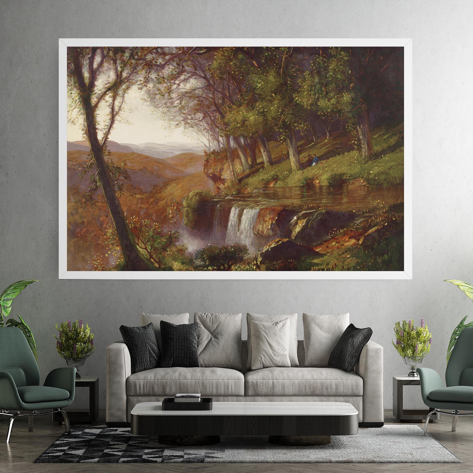 Leinwandbild Waterfall Painting mockup 7