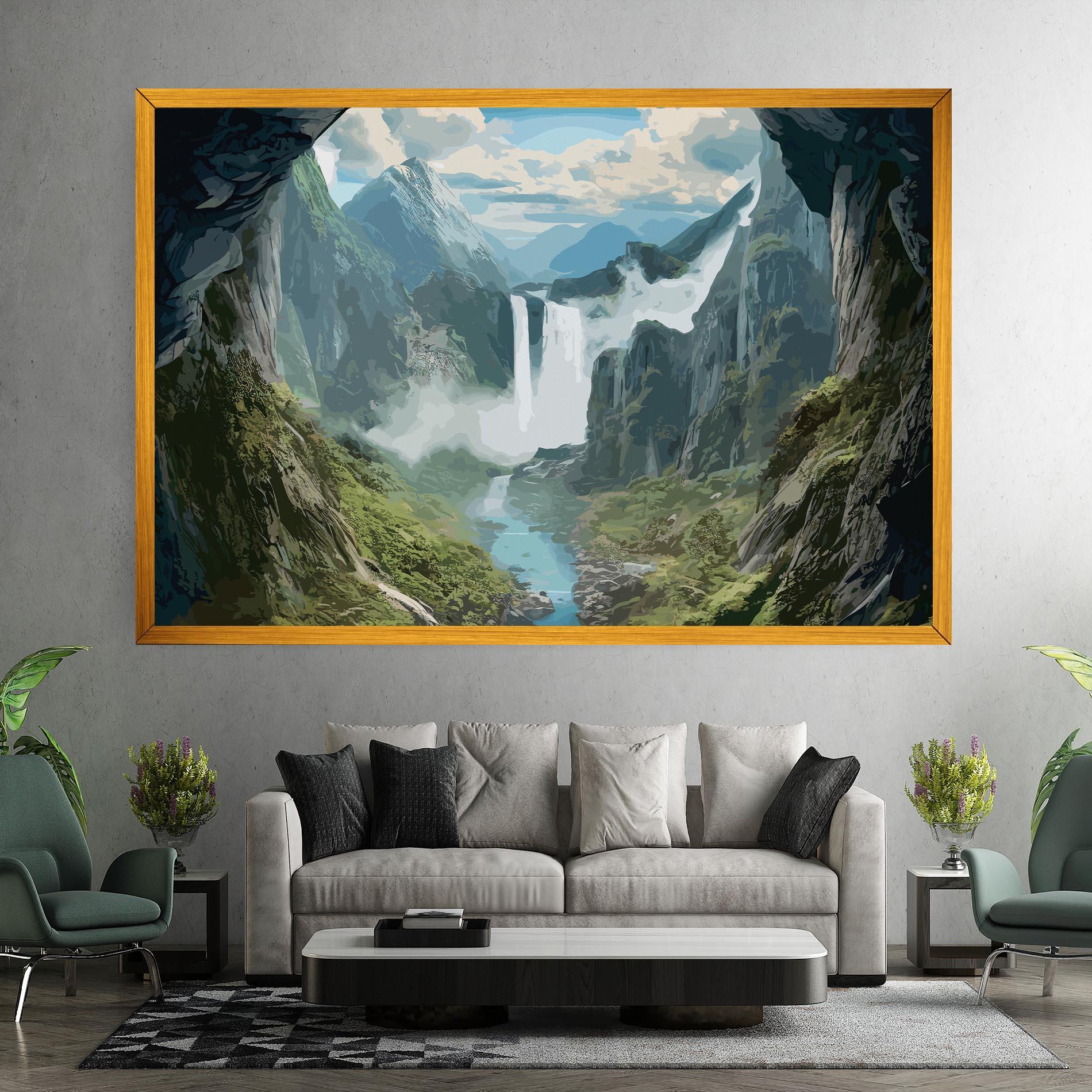 Leinwandbild Amazing Waterfall mockup 7