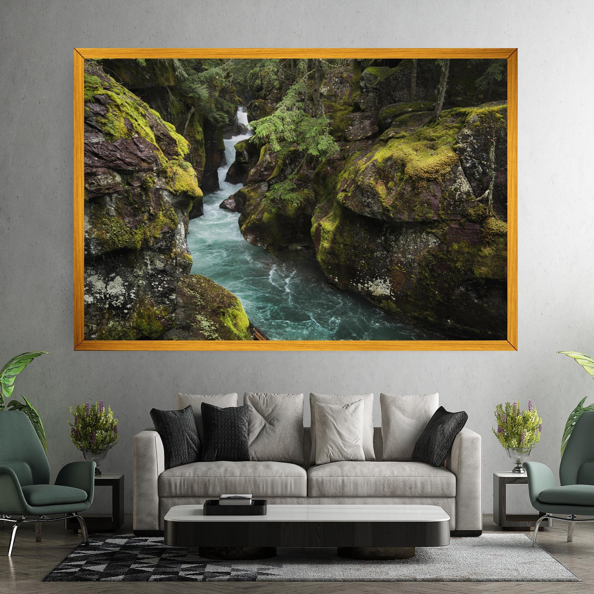 Leinwandbild Blue Majestic Waterfall mockup 7