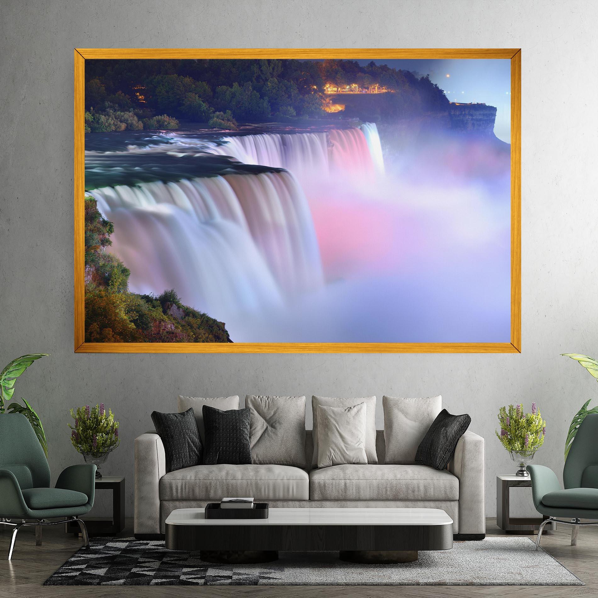 Leinwandbild Dreamy Purple Waterfall mockup 7