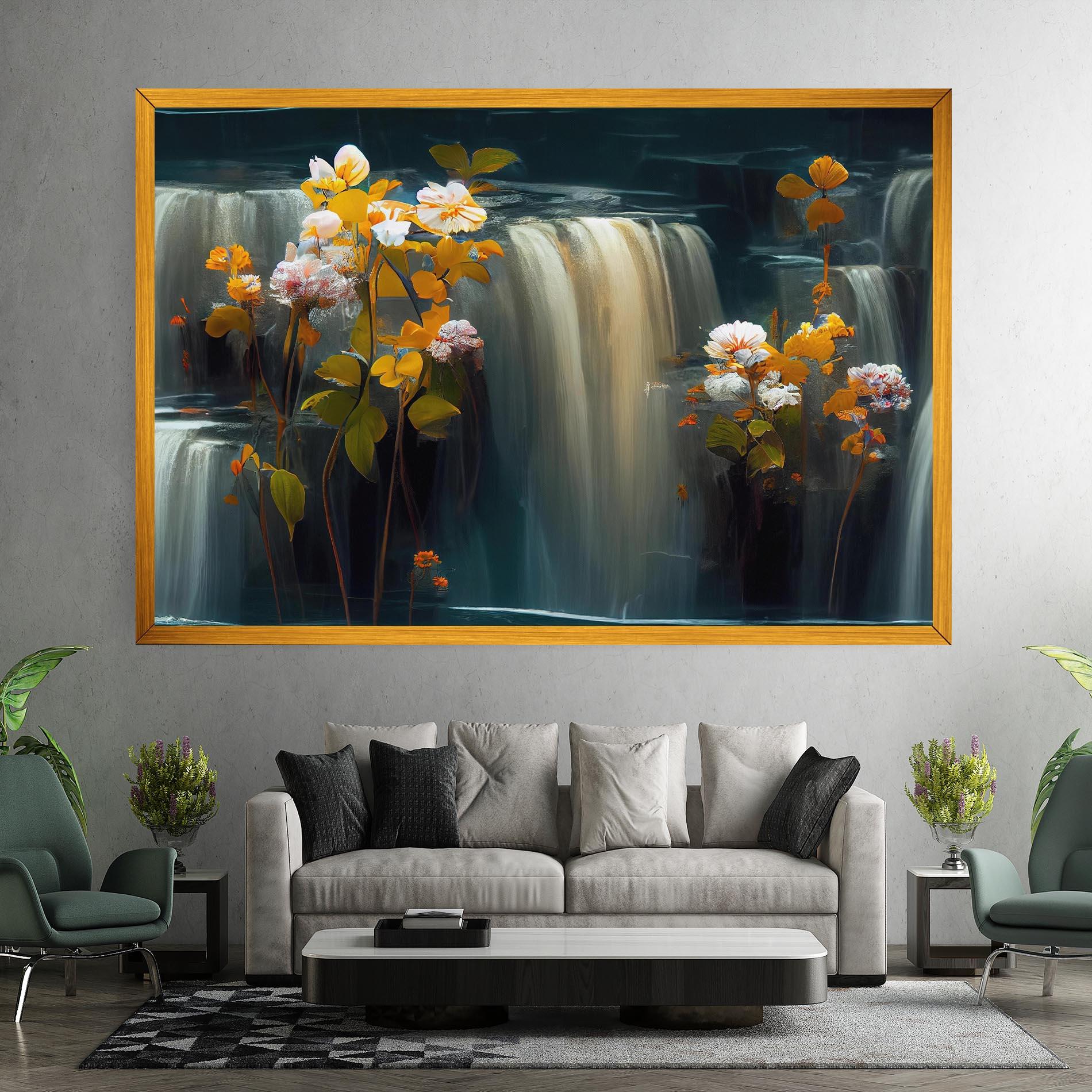 Leinwandbild Flowers Waterfall mockup 7