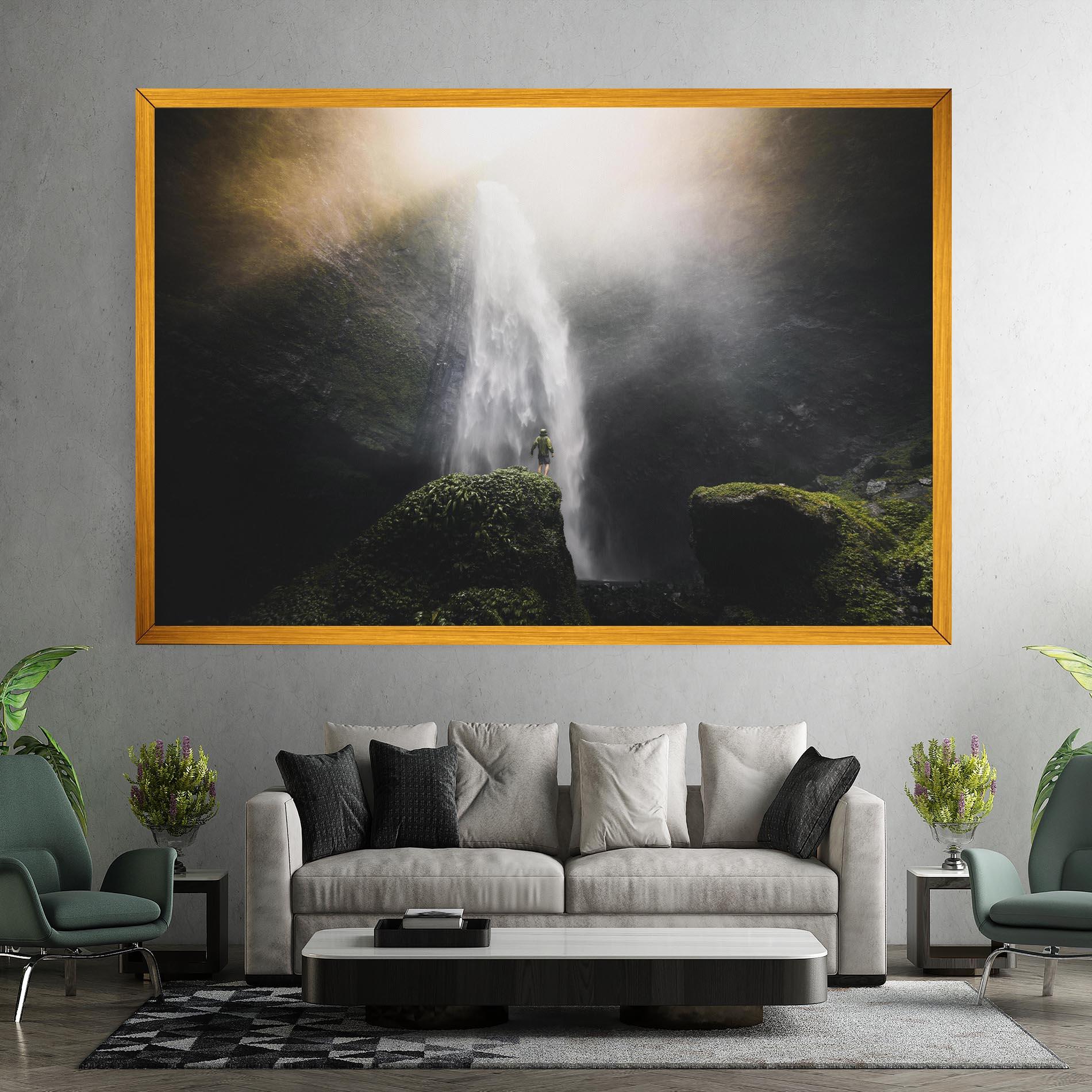 Leinwandbild Green Man Waterfall mockup 7