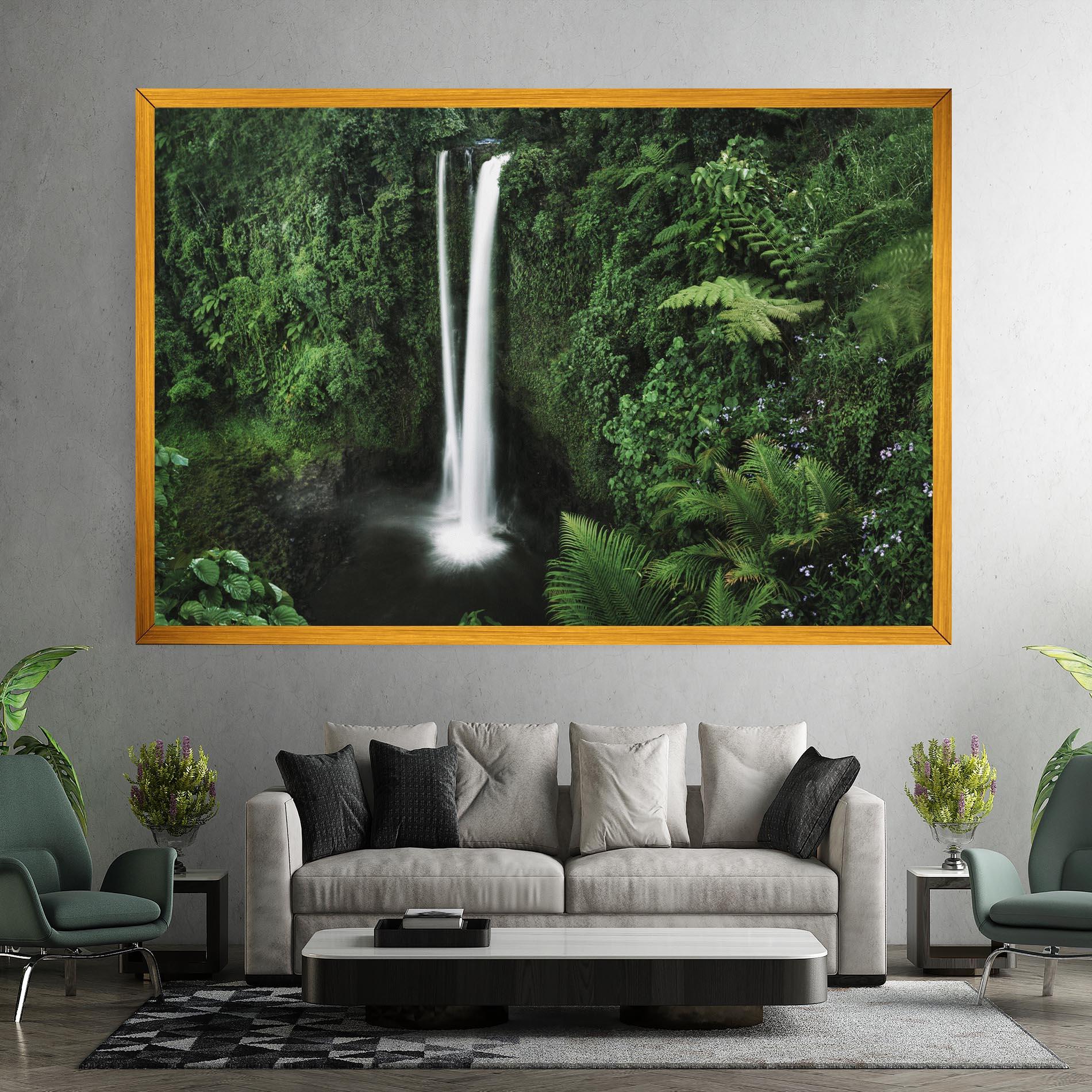 Leinwandbild Green Nature Waterfall mockup 7