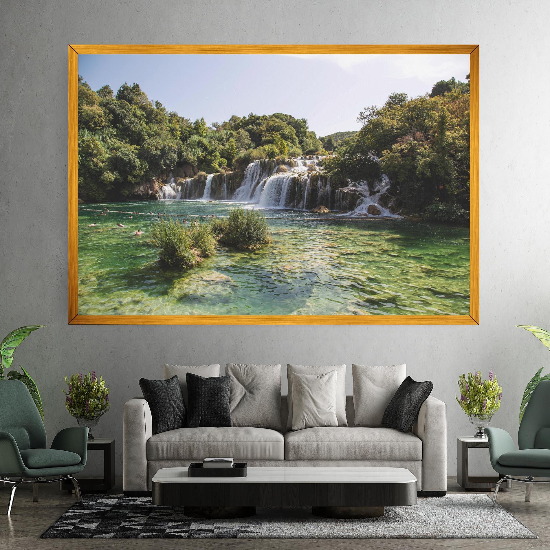 Leinwandbild Green Waterfall mockup 7
