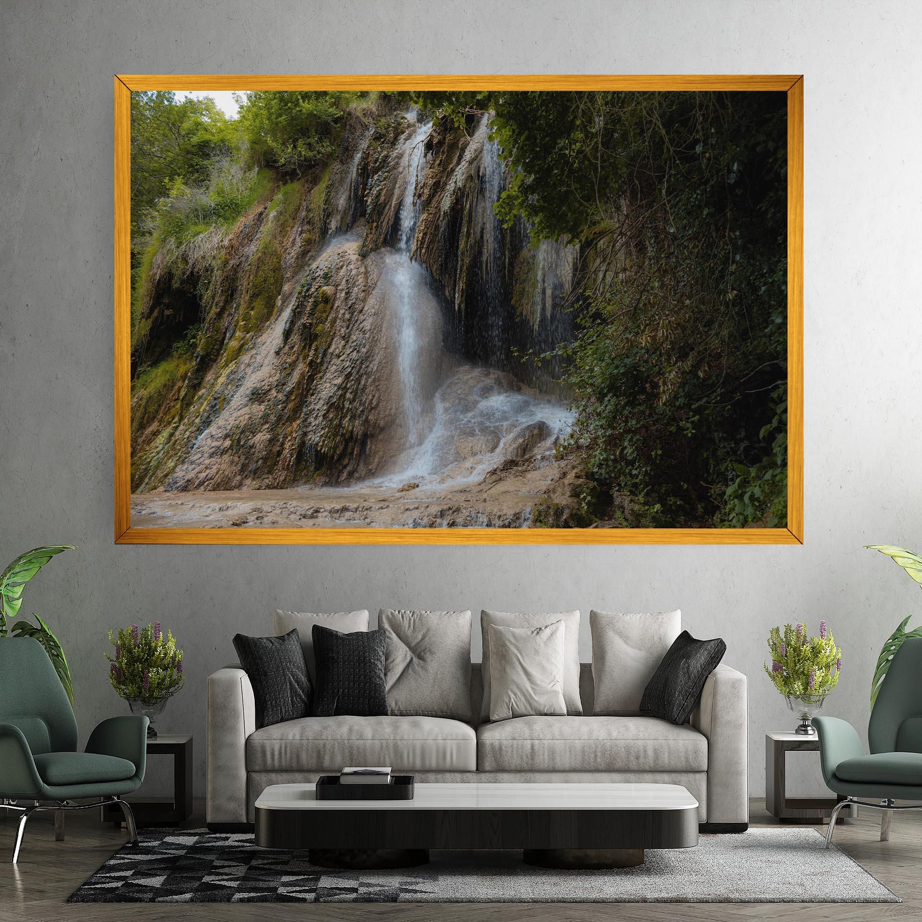 Leinwandbild Pretty Waterfall Forest mockup 7