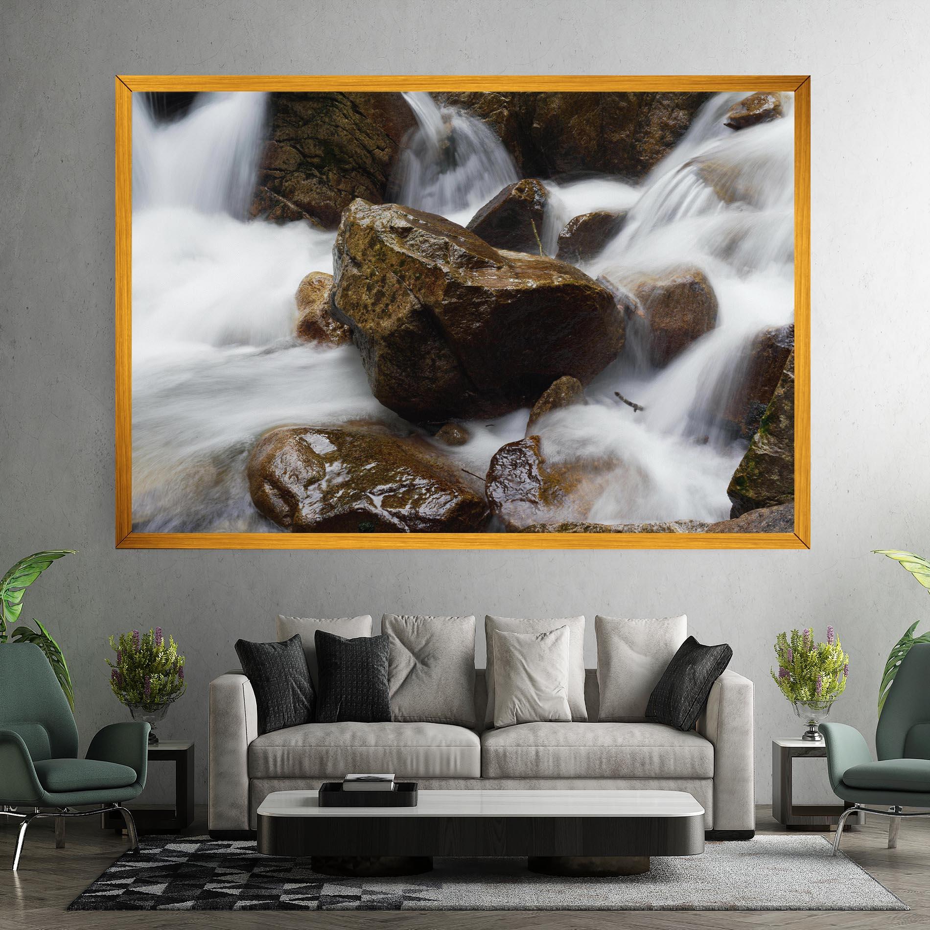 Leinwandbild Shiny Rocks Waterfall mockup 7