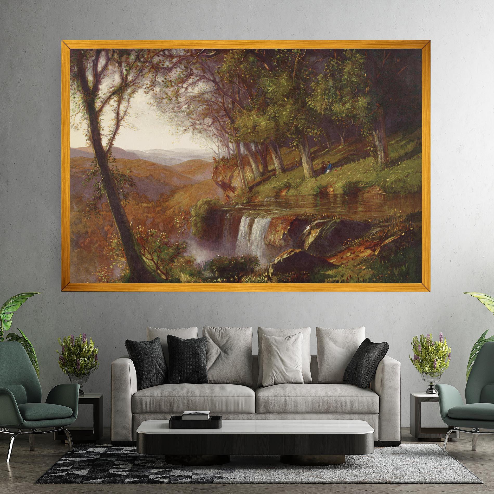 Leinwandbild Waterfall Painting mockup 7