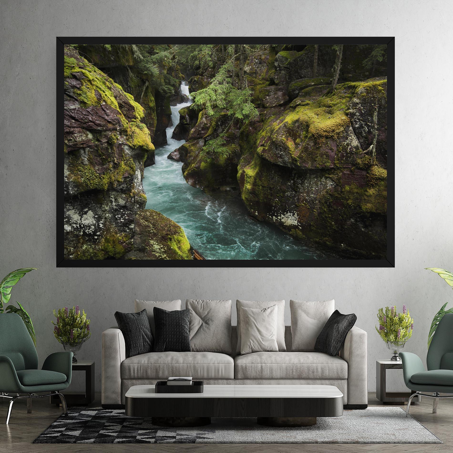 Leinwandbild Blue Majestic Waterfall mockup 7