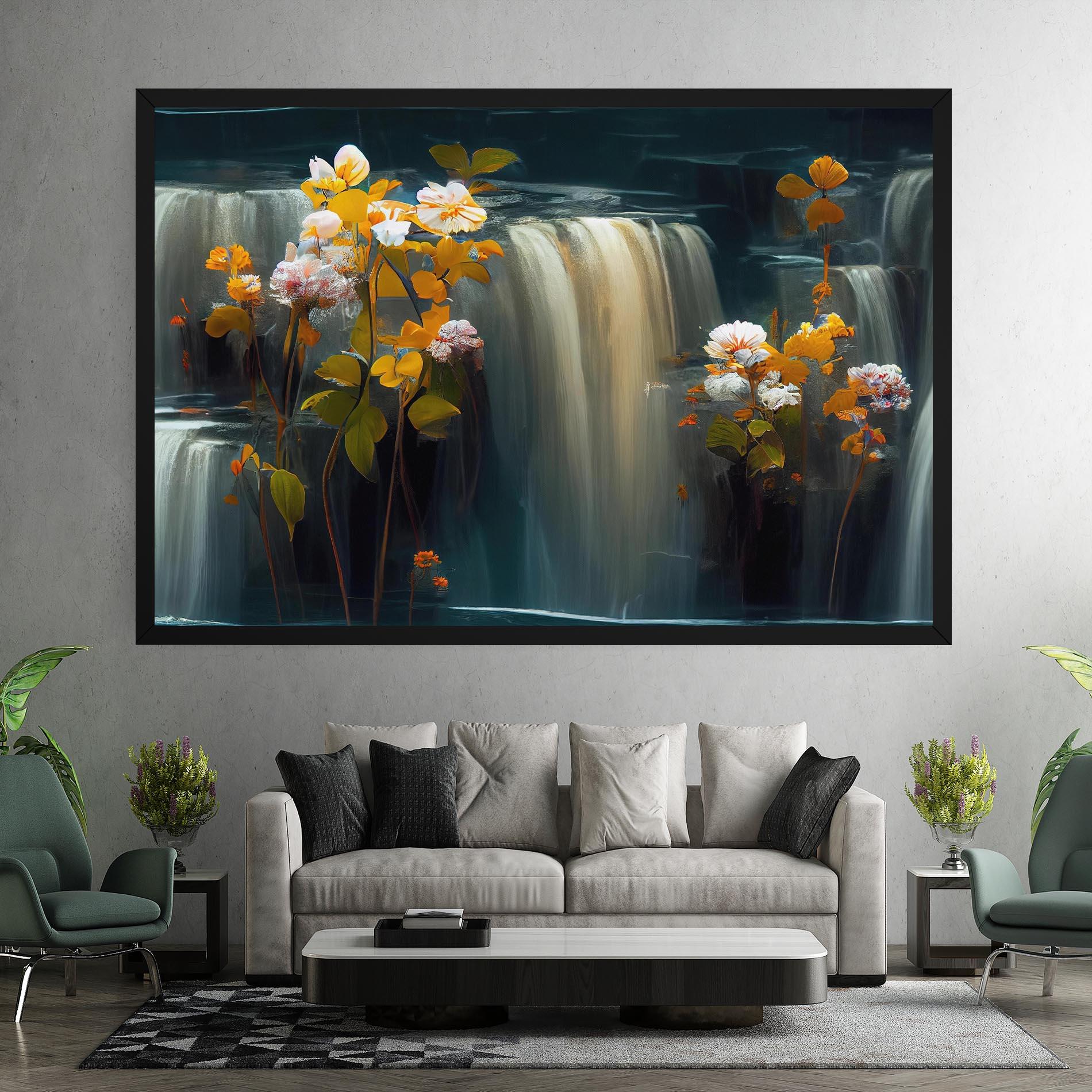 Leinwandbild Flowers Waterfall mockup 7