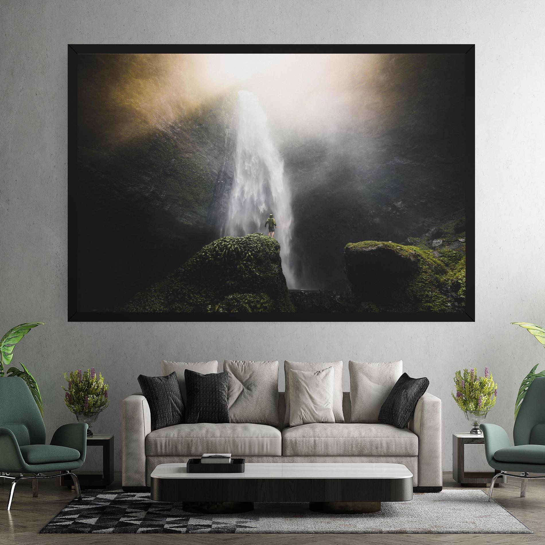 Leinwandbild Green Man Waterfall mockup 7