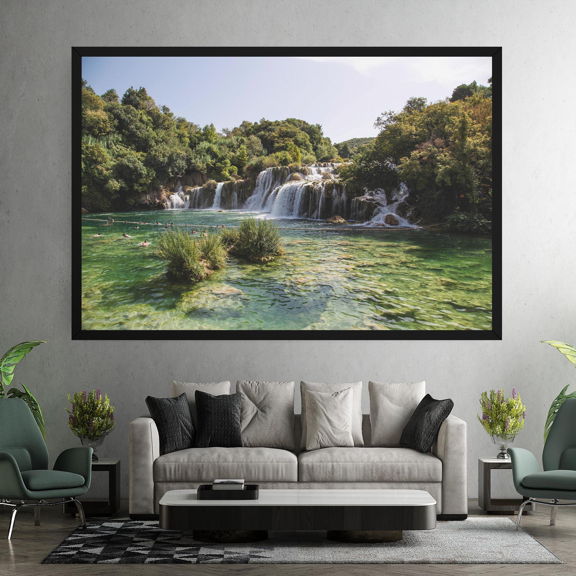 Leinwandbild Green Waterfall mockup 7