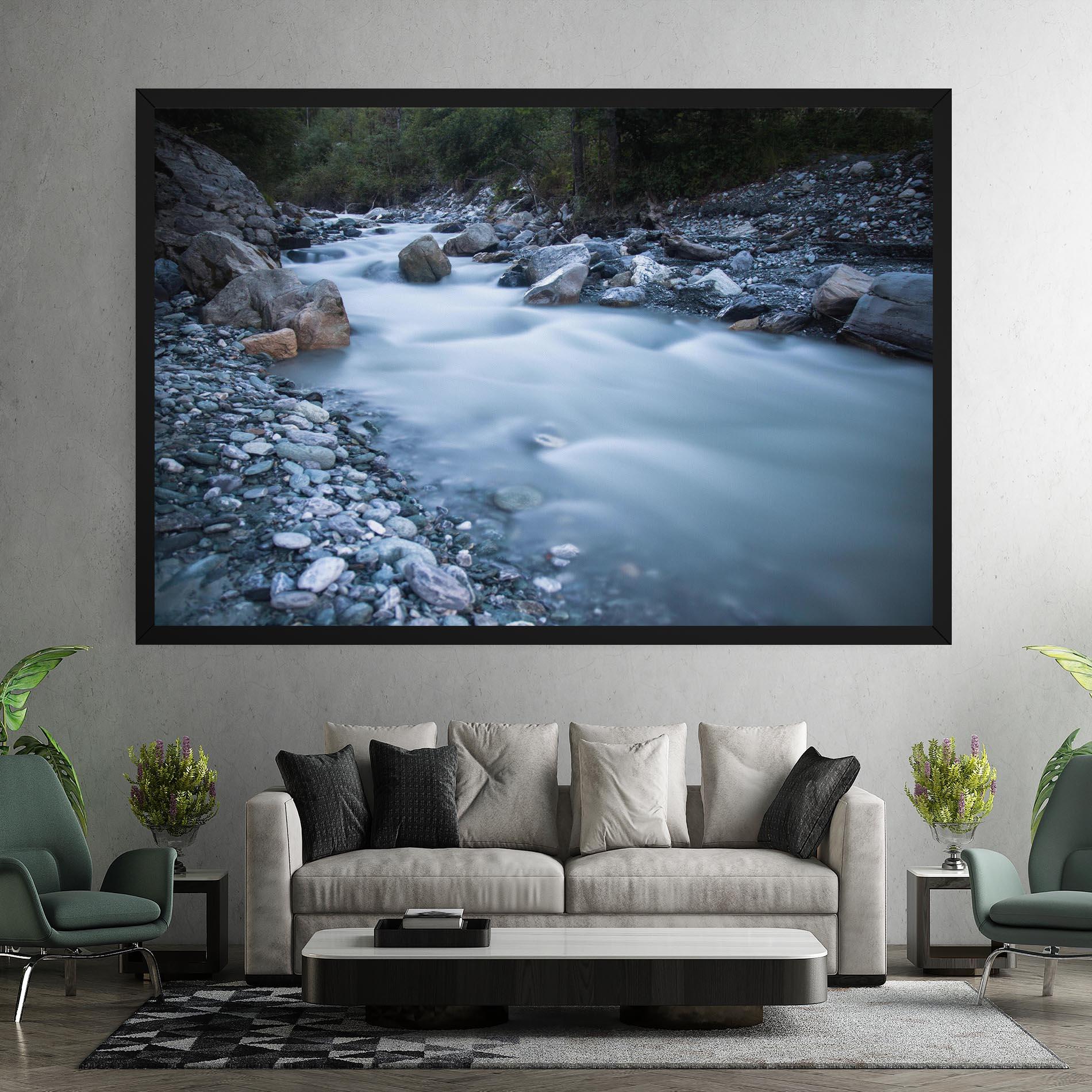 Leinwandbild Grey Water Falling mockup 7