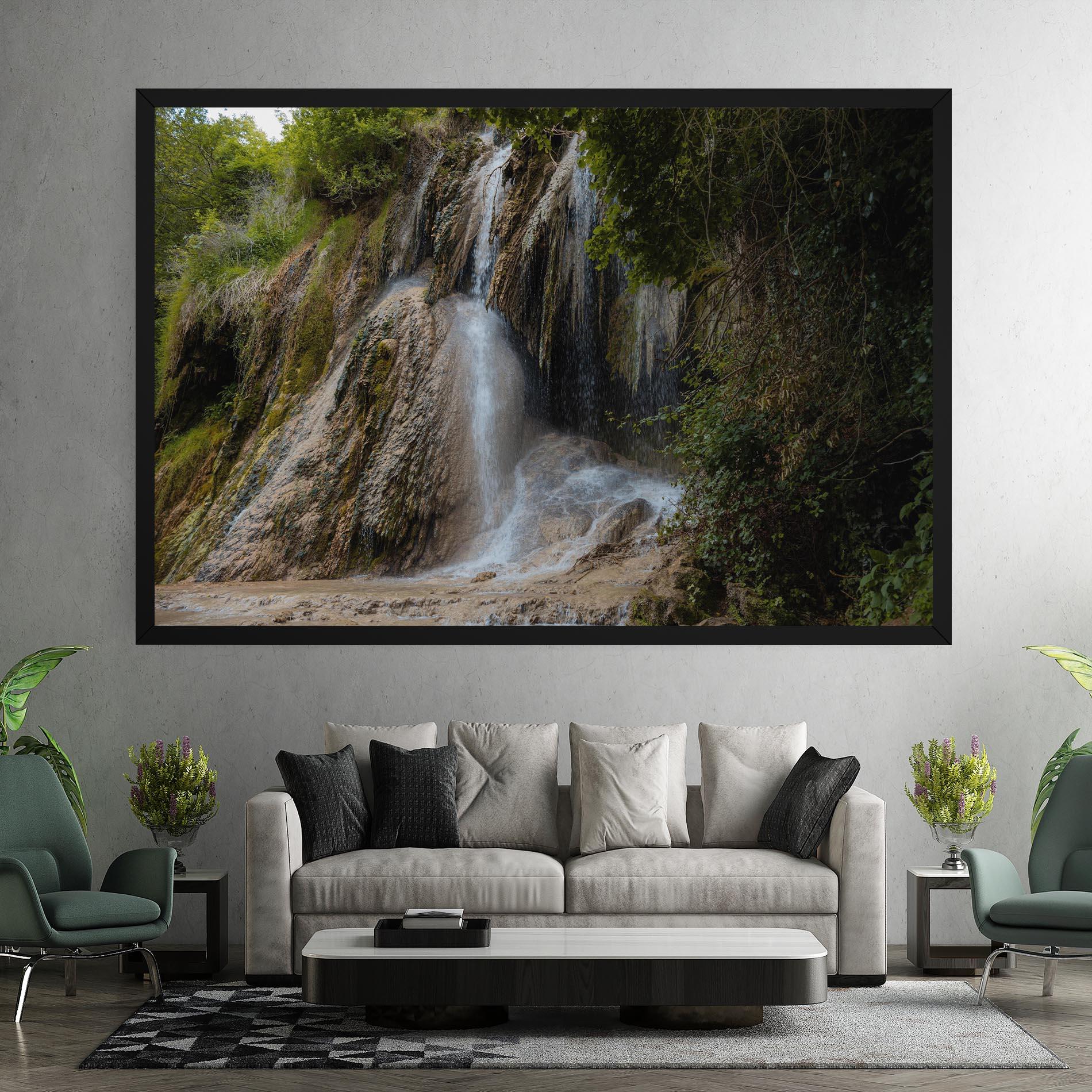 Leinwandbild Pretty Waterfall Forest mockup 7