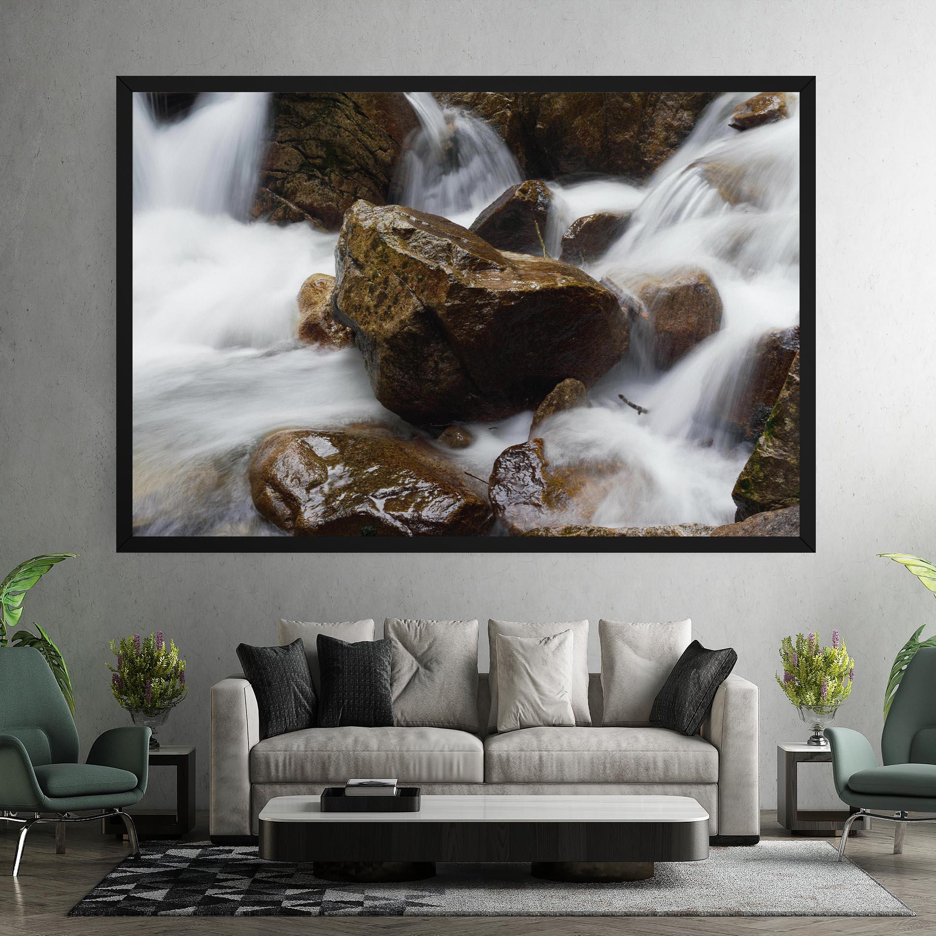 Leinwandbild Shiny Rocks Waterfall mockup 7