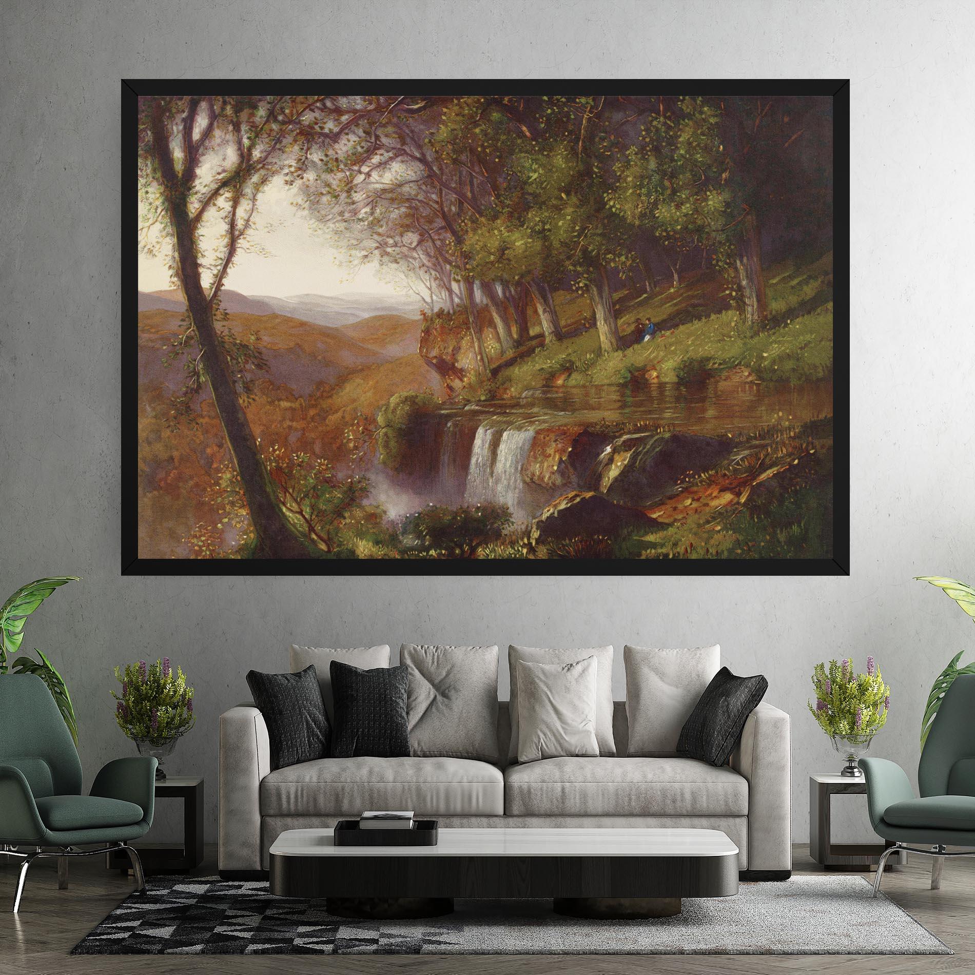 Leinwandbild Waterfall Painting mockup 7