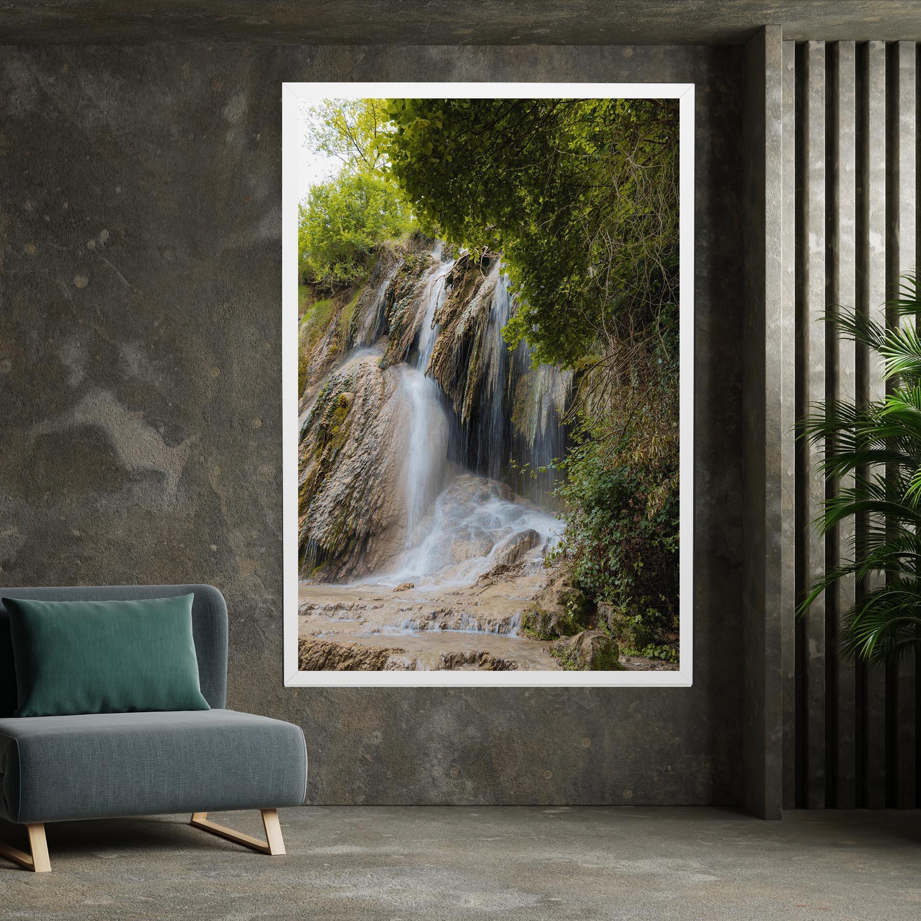 Leinwandbild Forest Waterfall View mockup 7