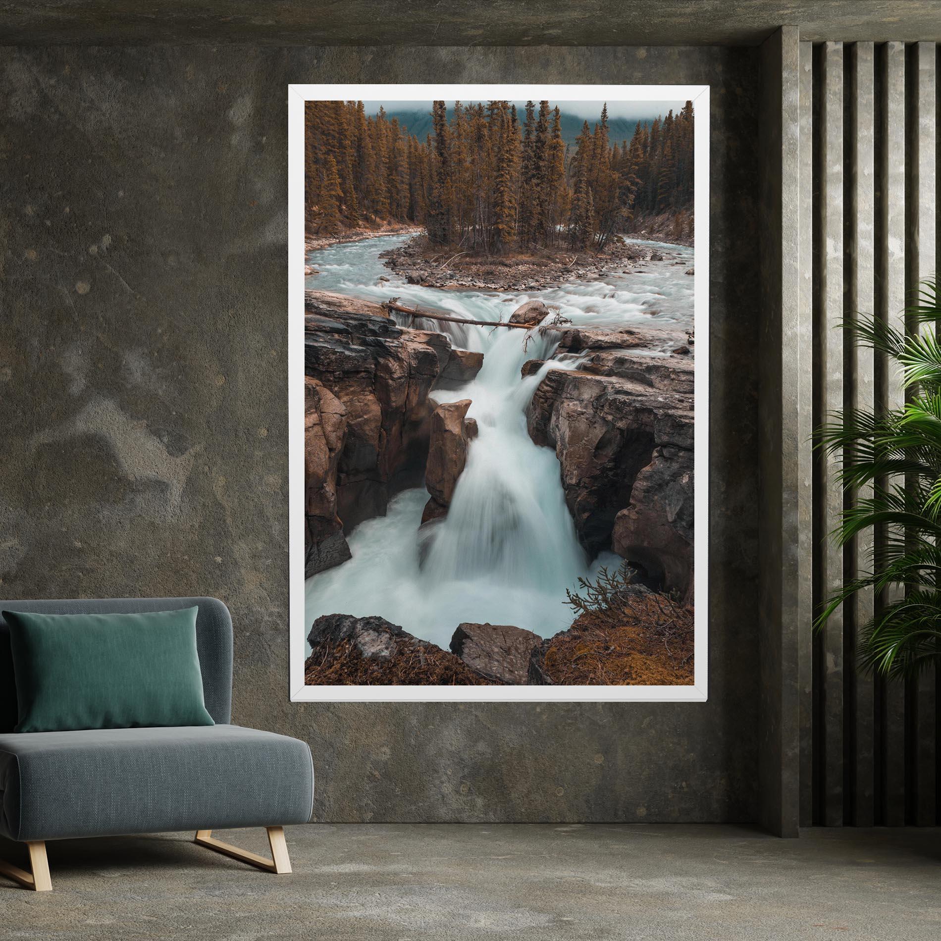 Leinwandbild Orange Trees Waterfall mockup 7