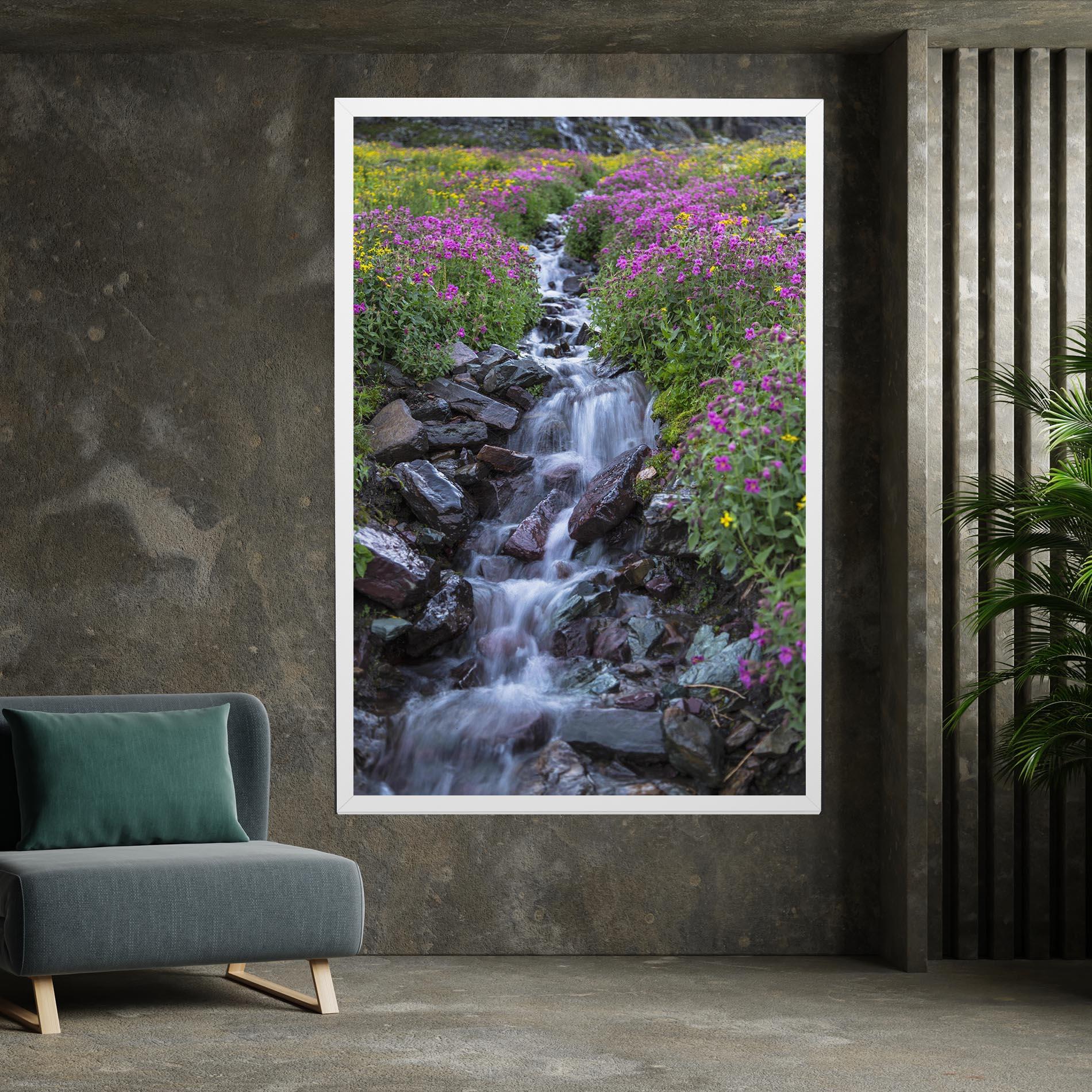 Leinwandbild Water Falling Field mockup 7