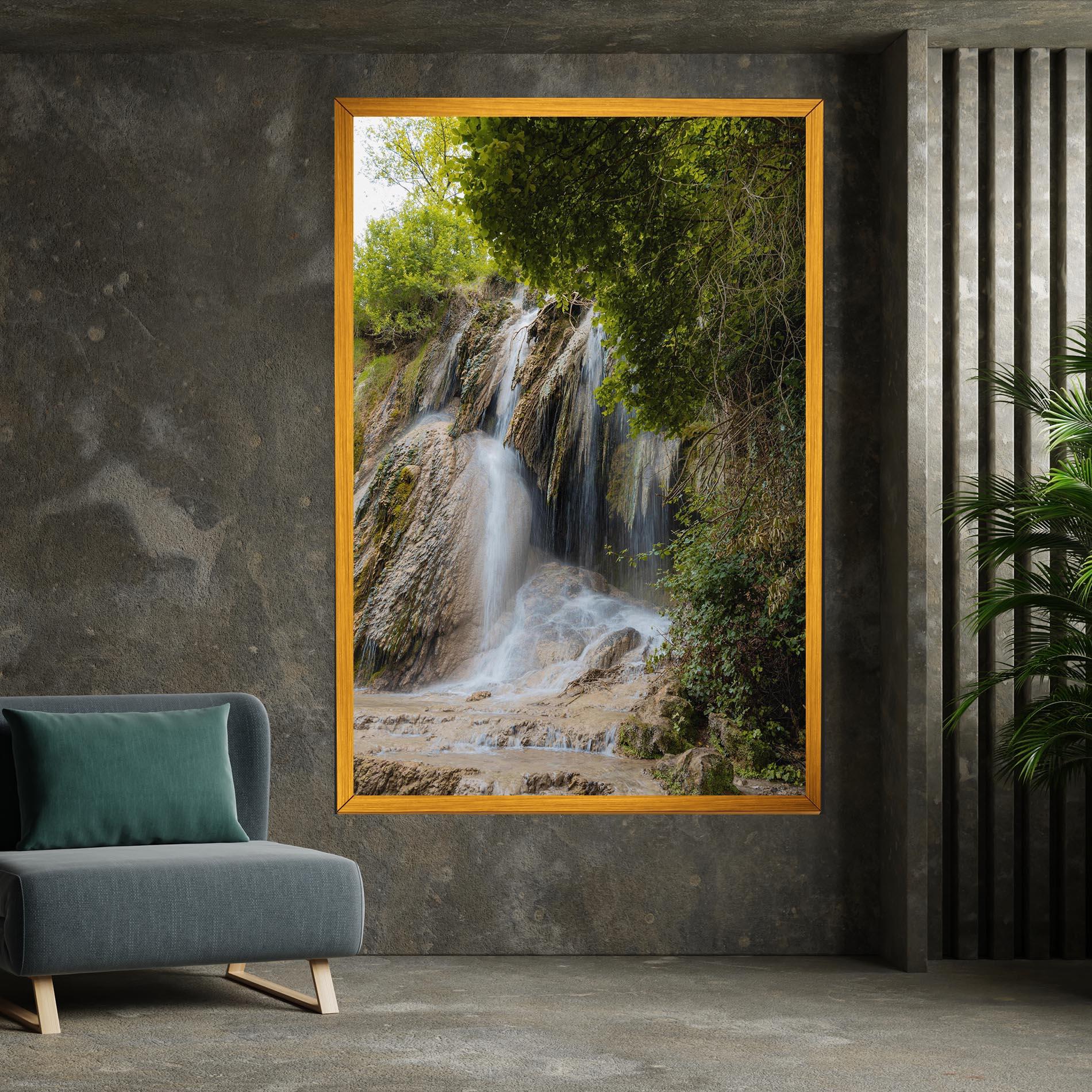 Leinwandbild Forest Waterfall View mockup 7