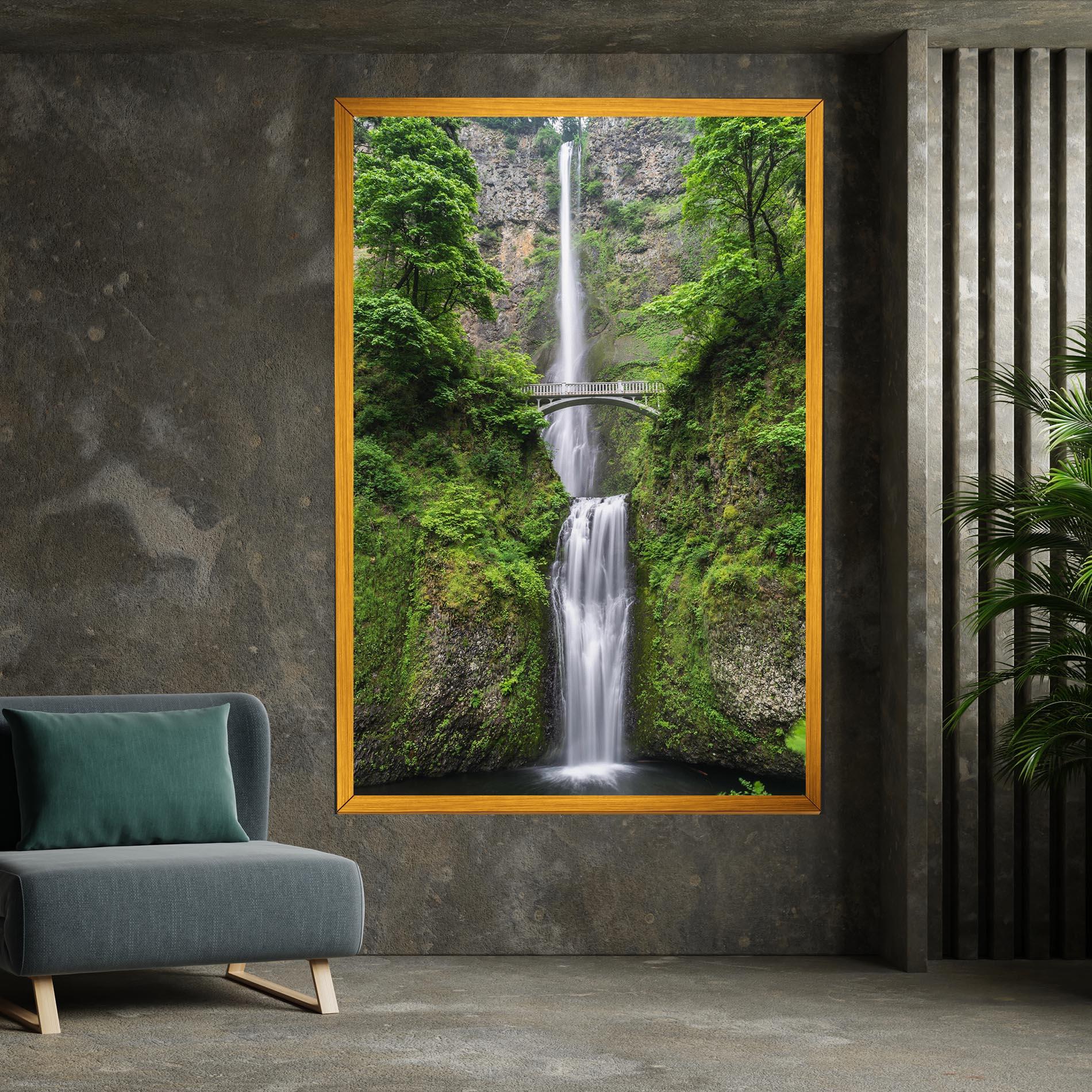 Leinwandbild Green Leaves Bridge View mockup 7