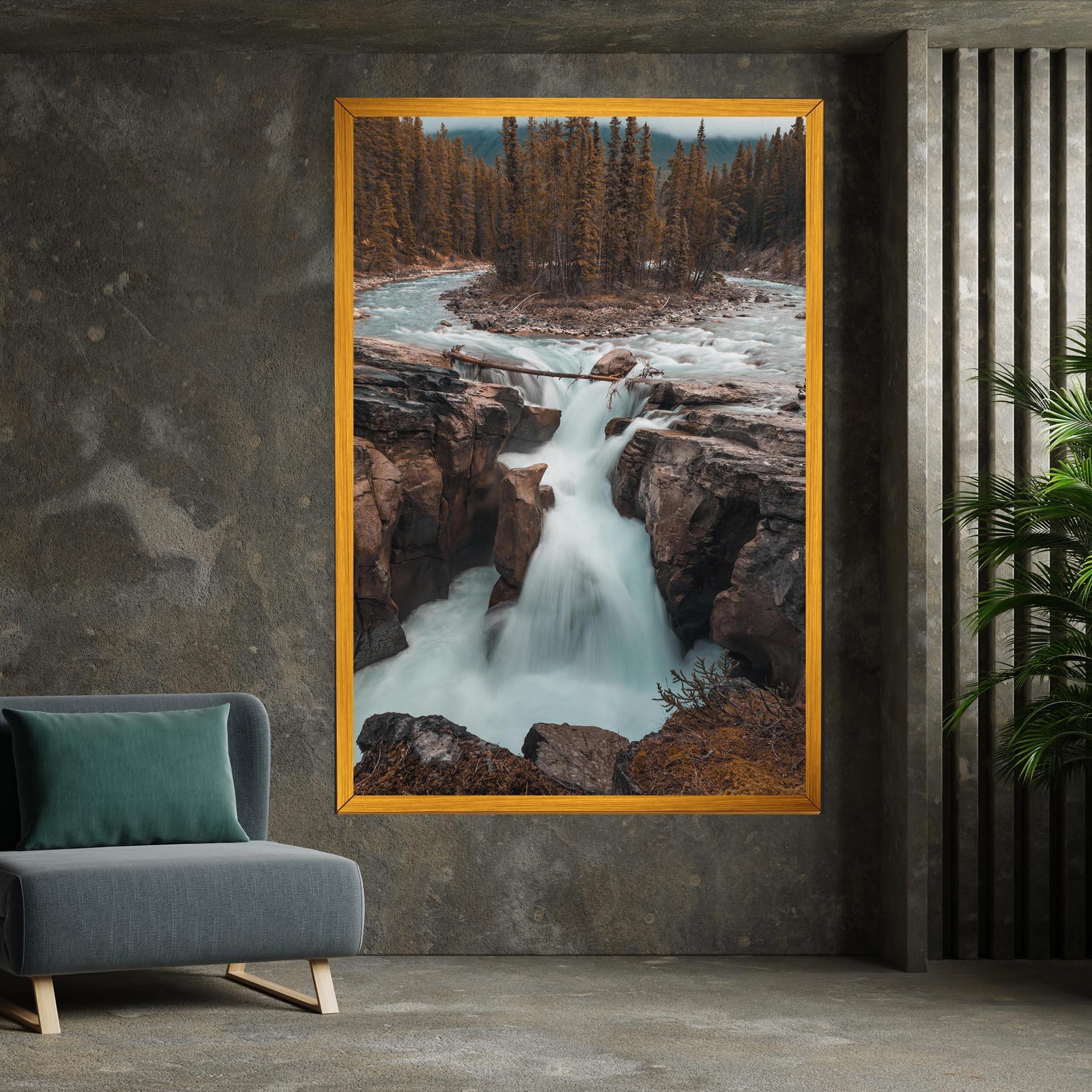 Leinwandbild Orange Trees Waterfall mockup 7