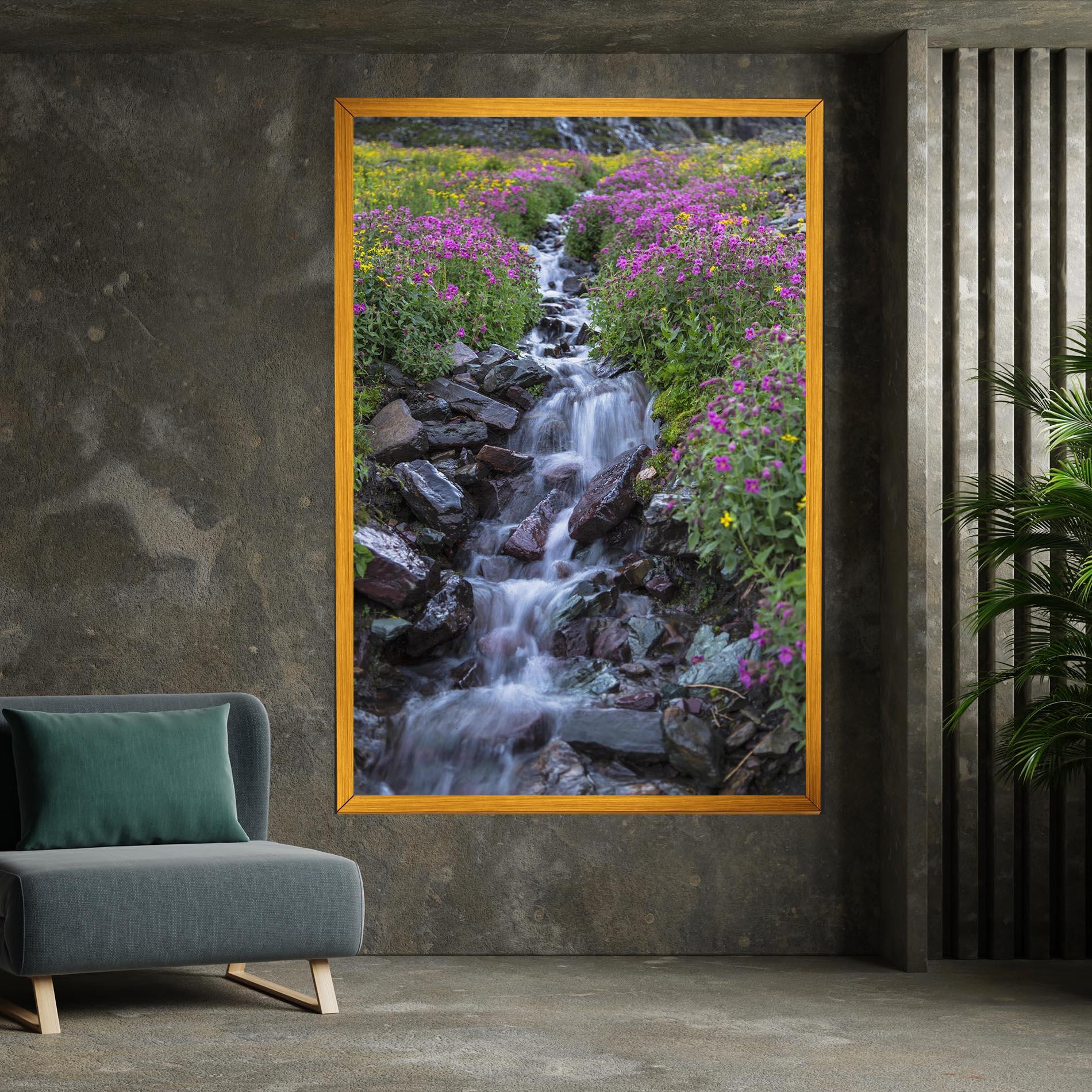 Leinwandbild Water Falling Field mockup 7