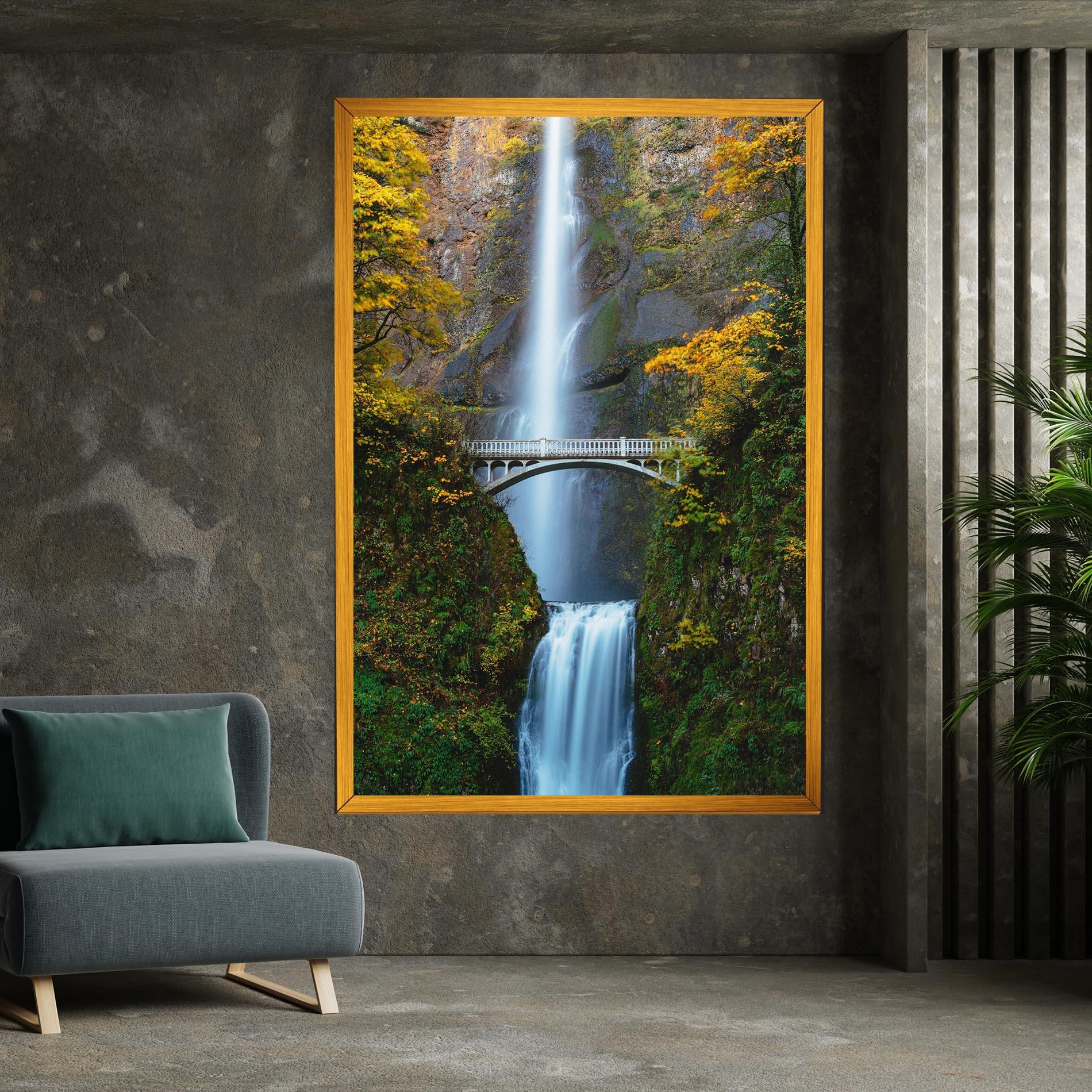 Leinwandbild Yellow Leaves Bridge mockup 7