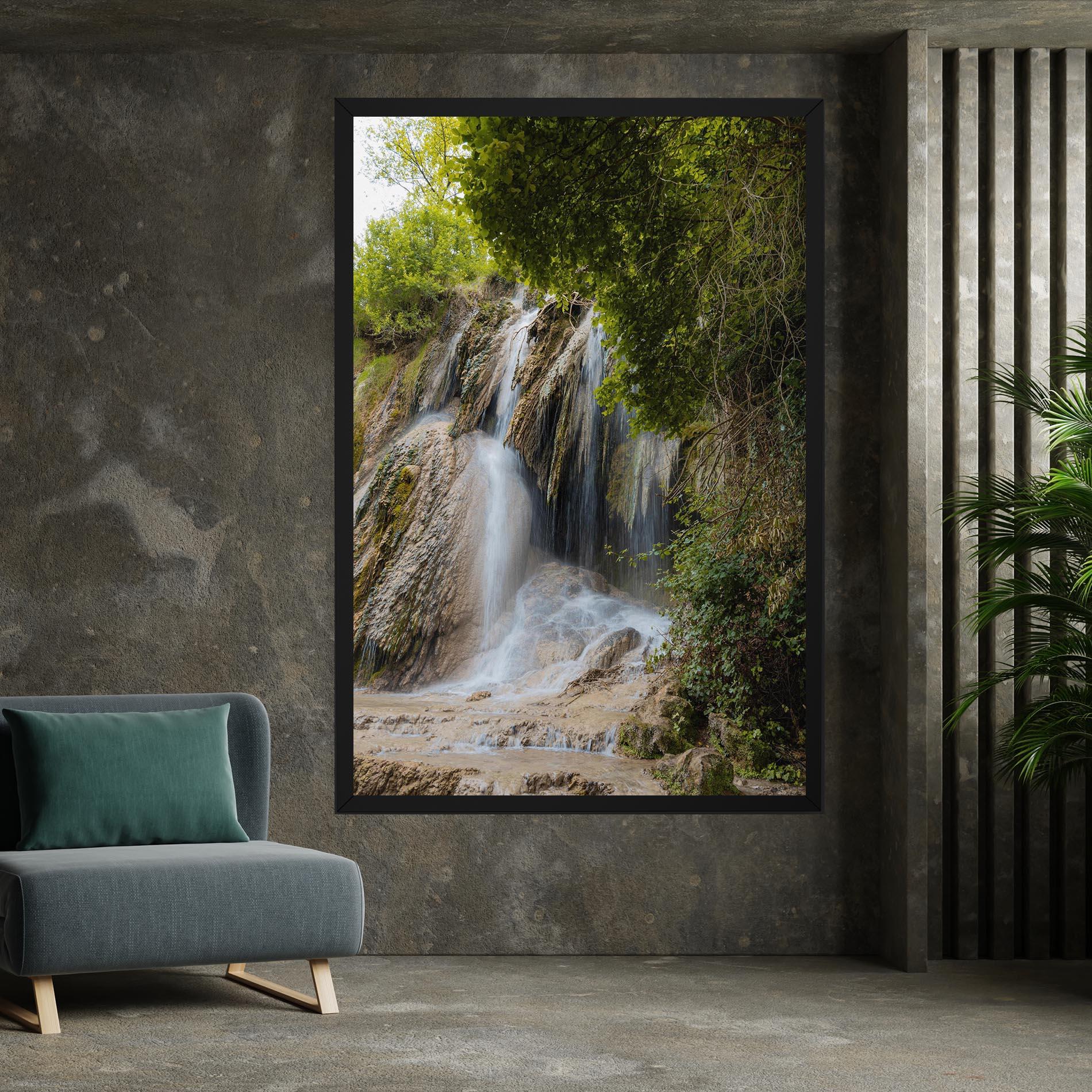 Leinwandbild Forest Waterfall View mockup 7