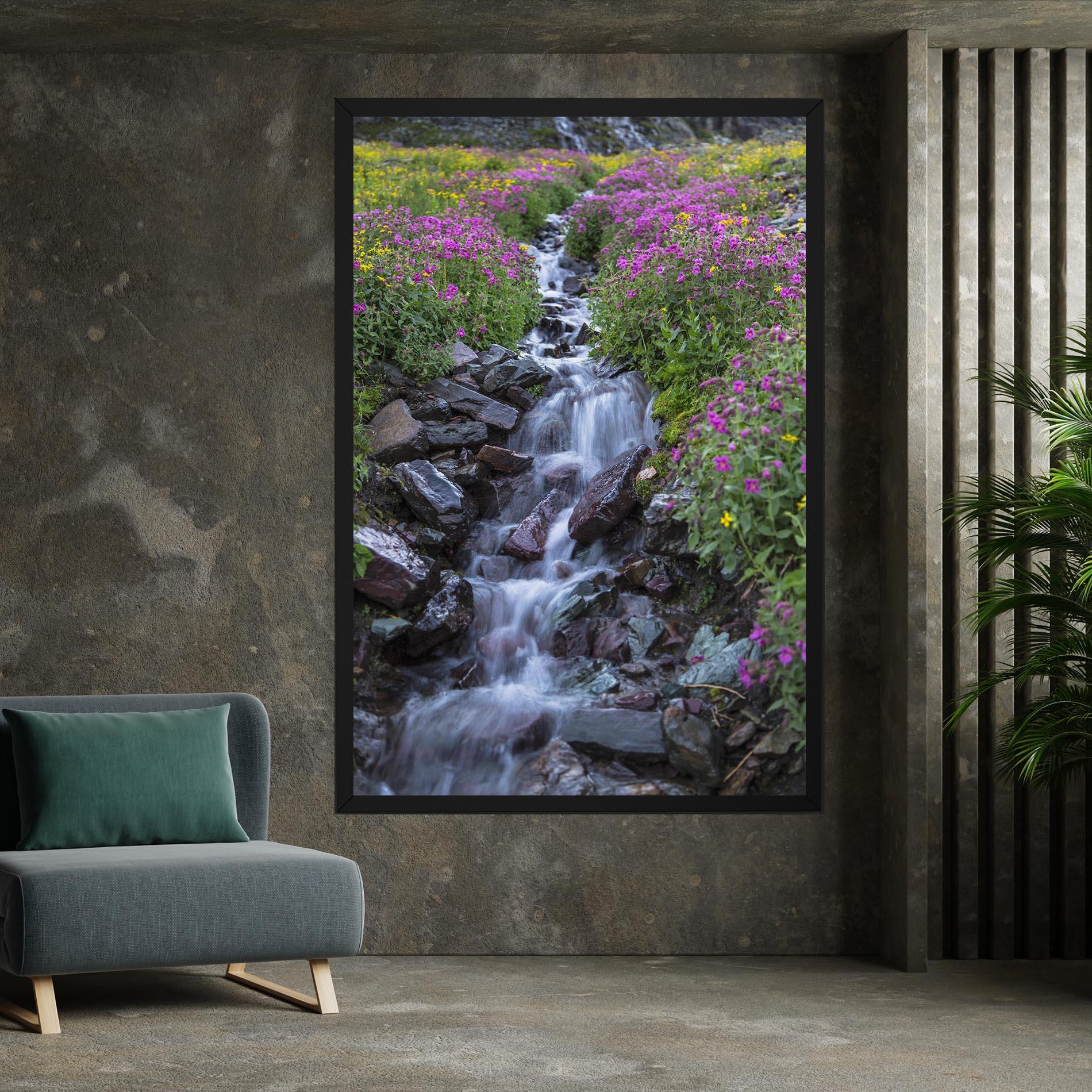 Leinwandbild Water Falling Field mockup 7