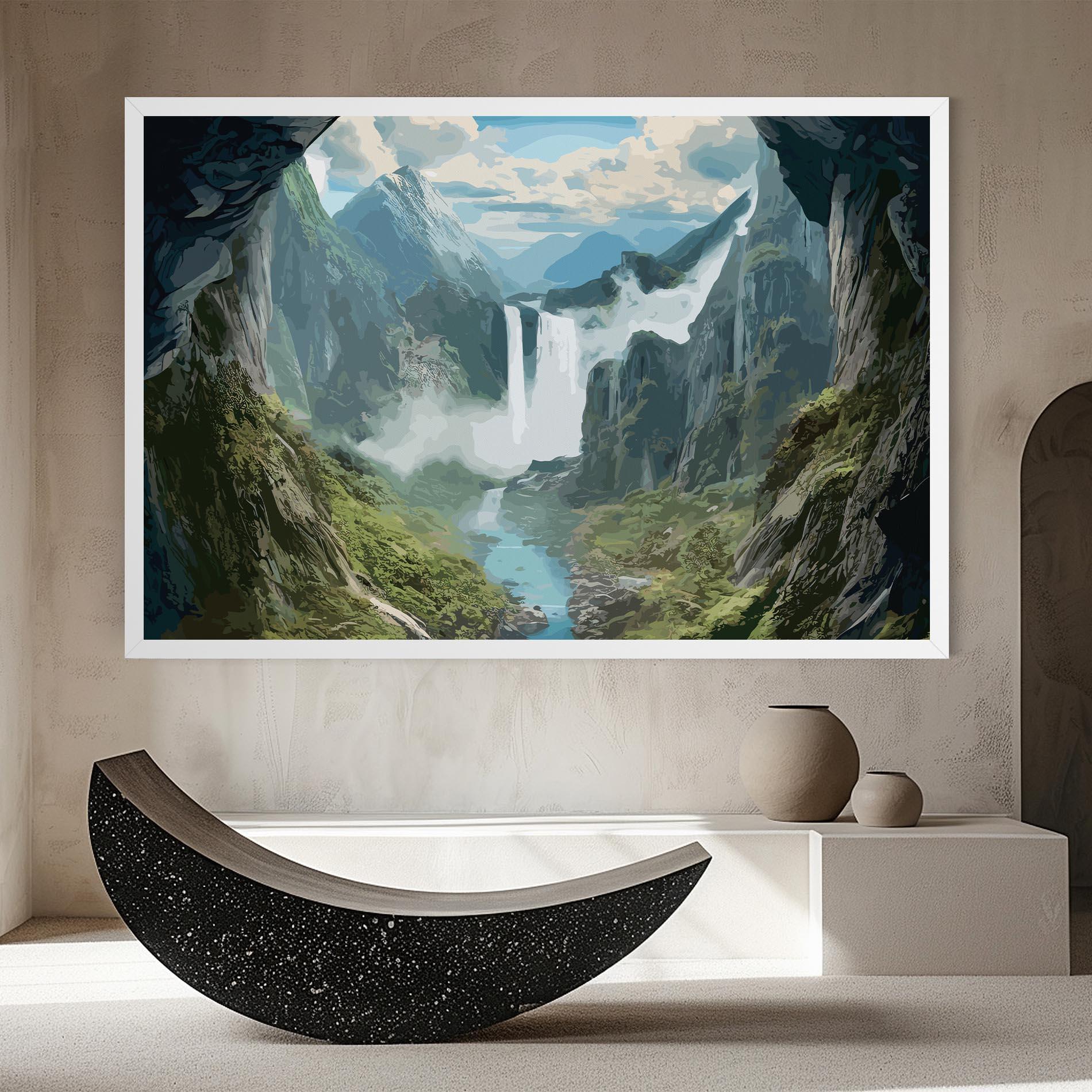 Leinwandbild Amazing Waterfall mockup 8