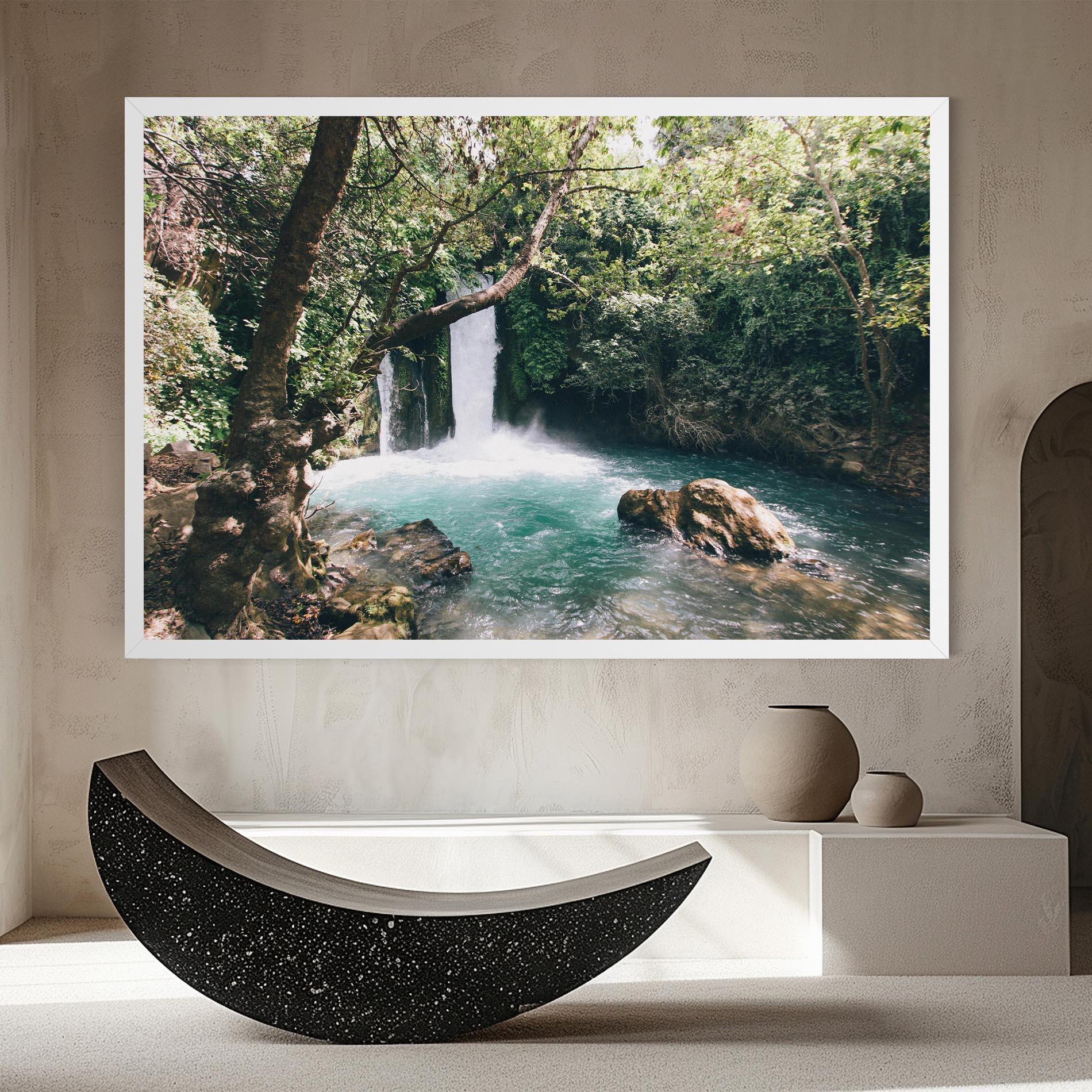Leinwandbild Beautiful Blue Waterfall mockup 8