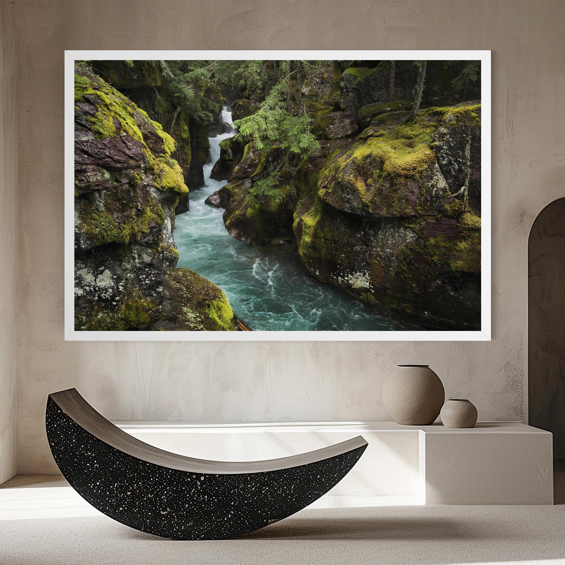 Leinwandbild Blue Majestic Waterfall mockup 8