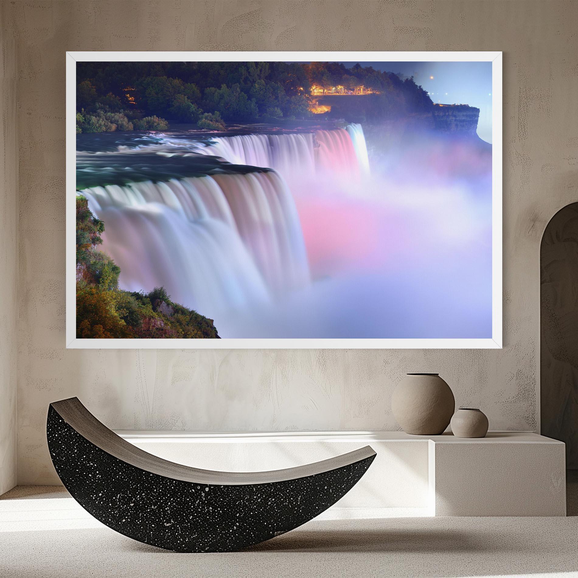 Leinwandbild Dreamy Purple Waterfall mockup 8