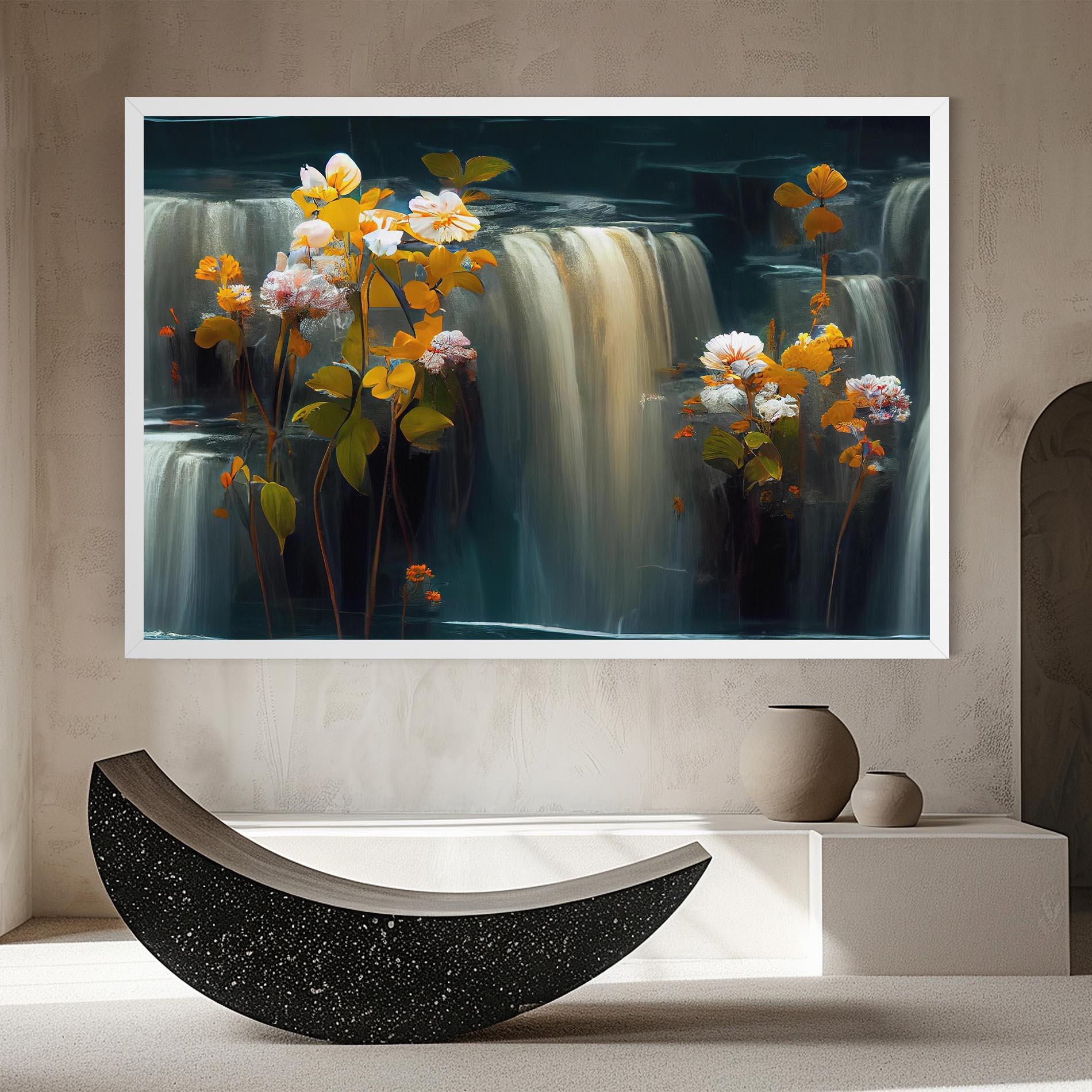 Leinwandbild Flowers Waterfall mockup 8