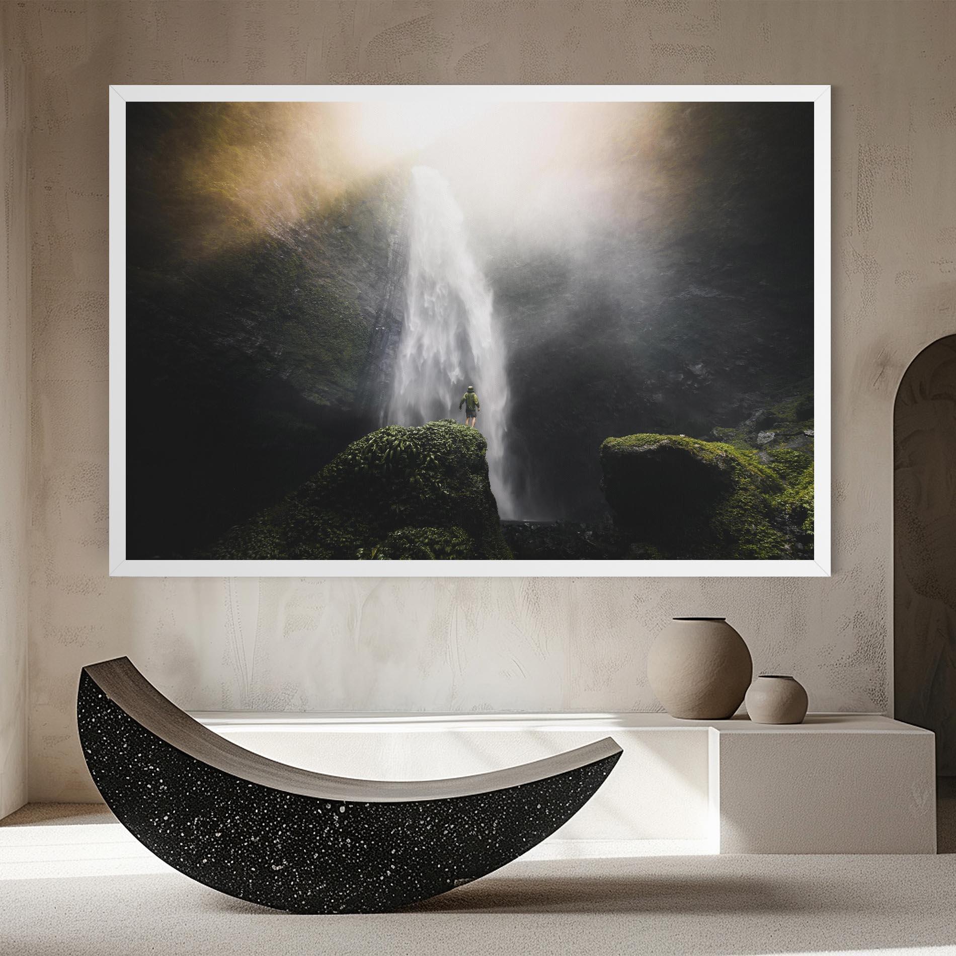 Leinwandbild Green Man Waterfall mockup 8