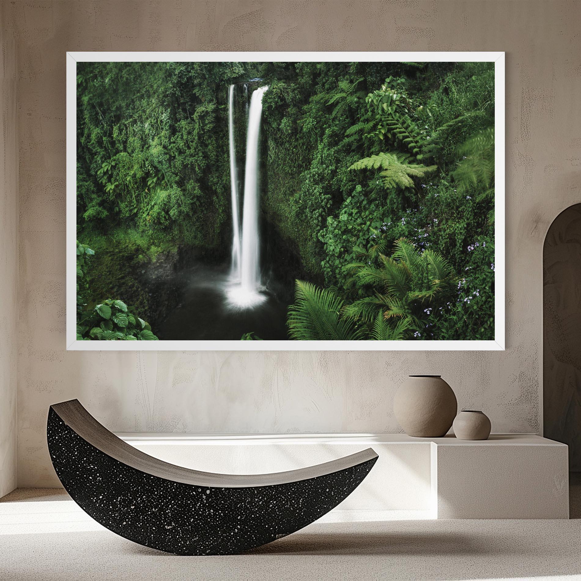 Leinwandbild Green Nature Waterfall mockup 8
