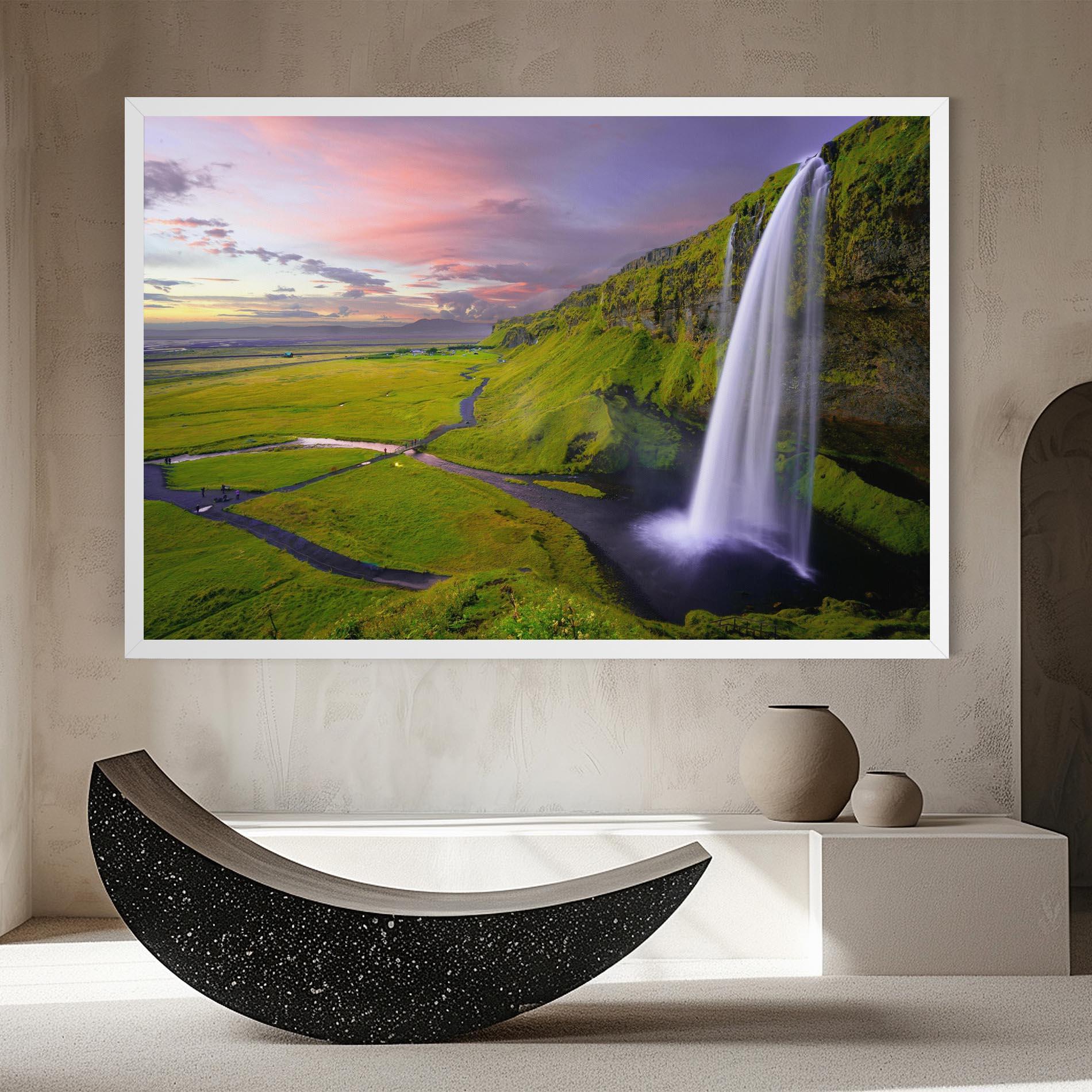 Leinwandbild Pink Wky Waterfall mockup 8