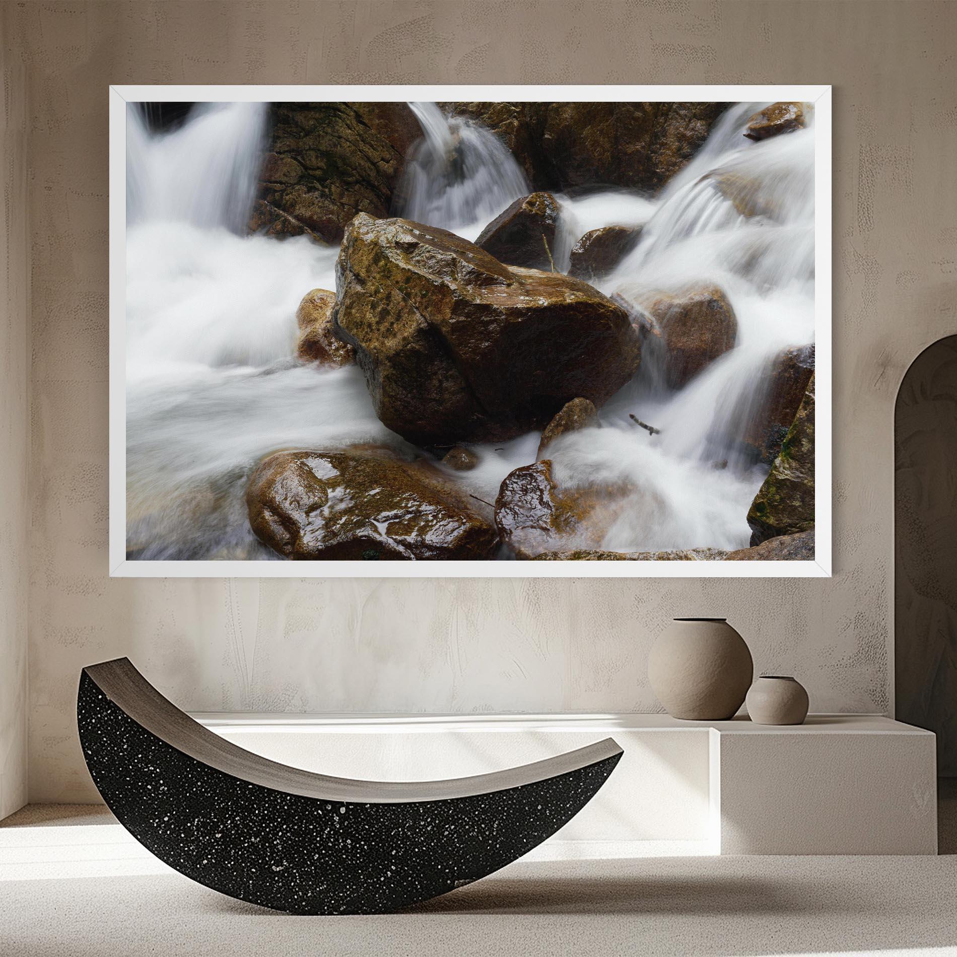 Leinwandbild Shiny Rocks Waterfall mockup 8