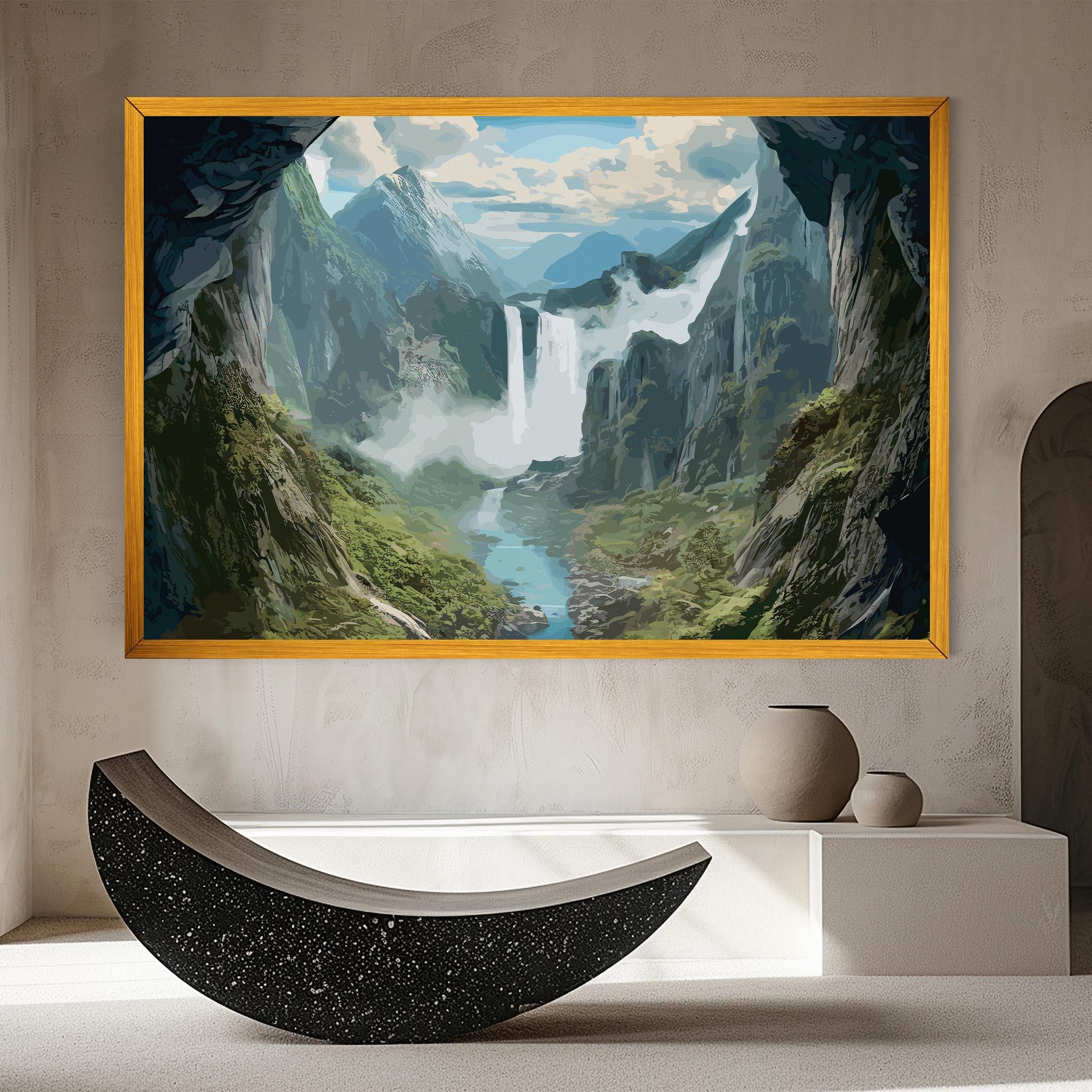 Leinwandbild Amazing Waterfall mockup 8